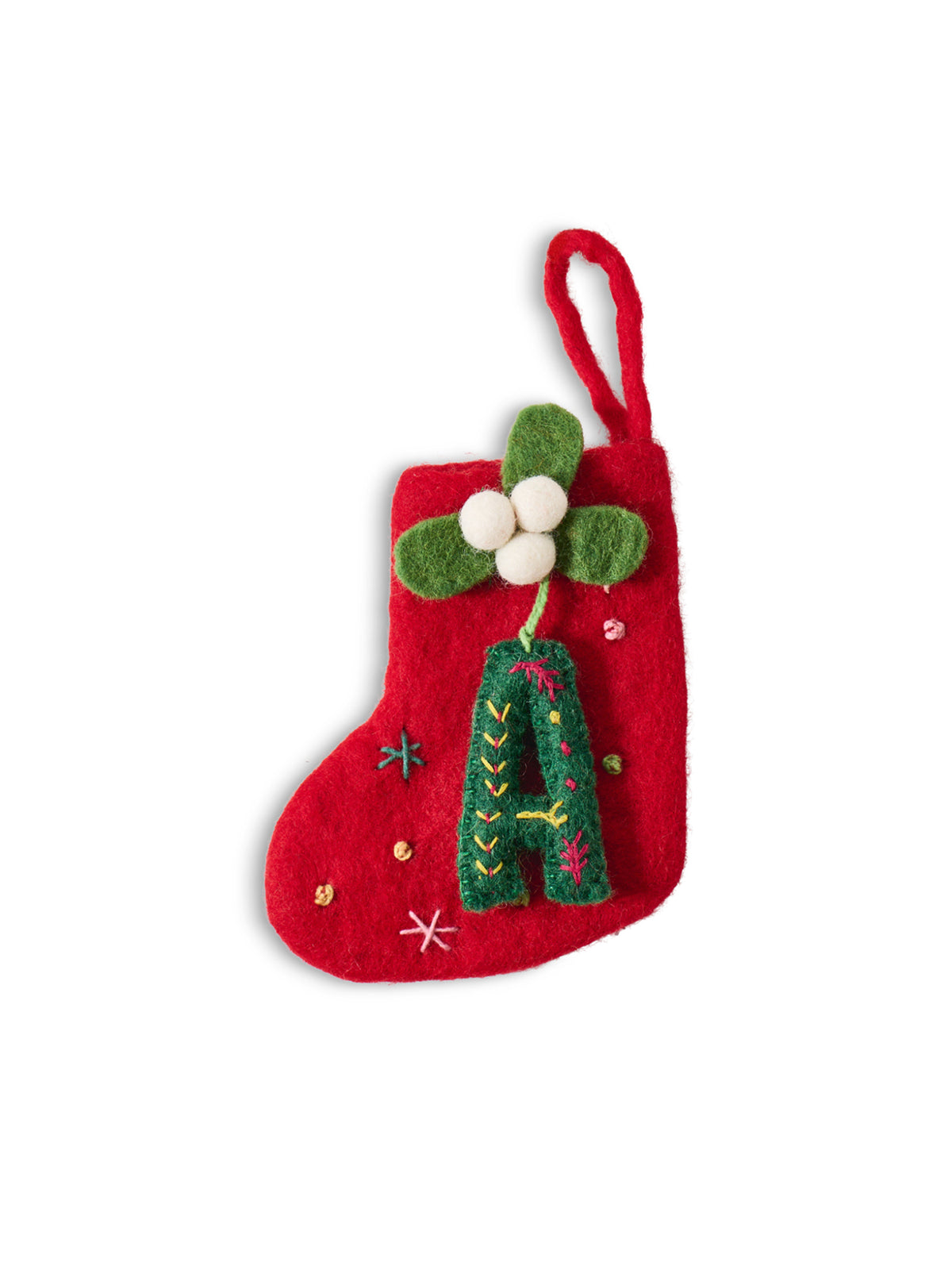 Mini Alphabet Stockings - Red