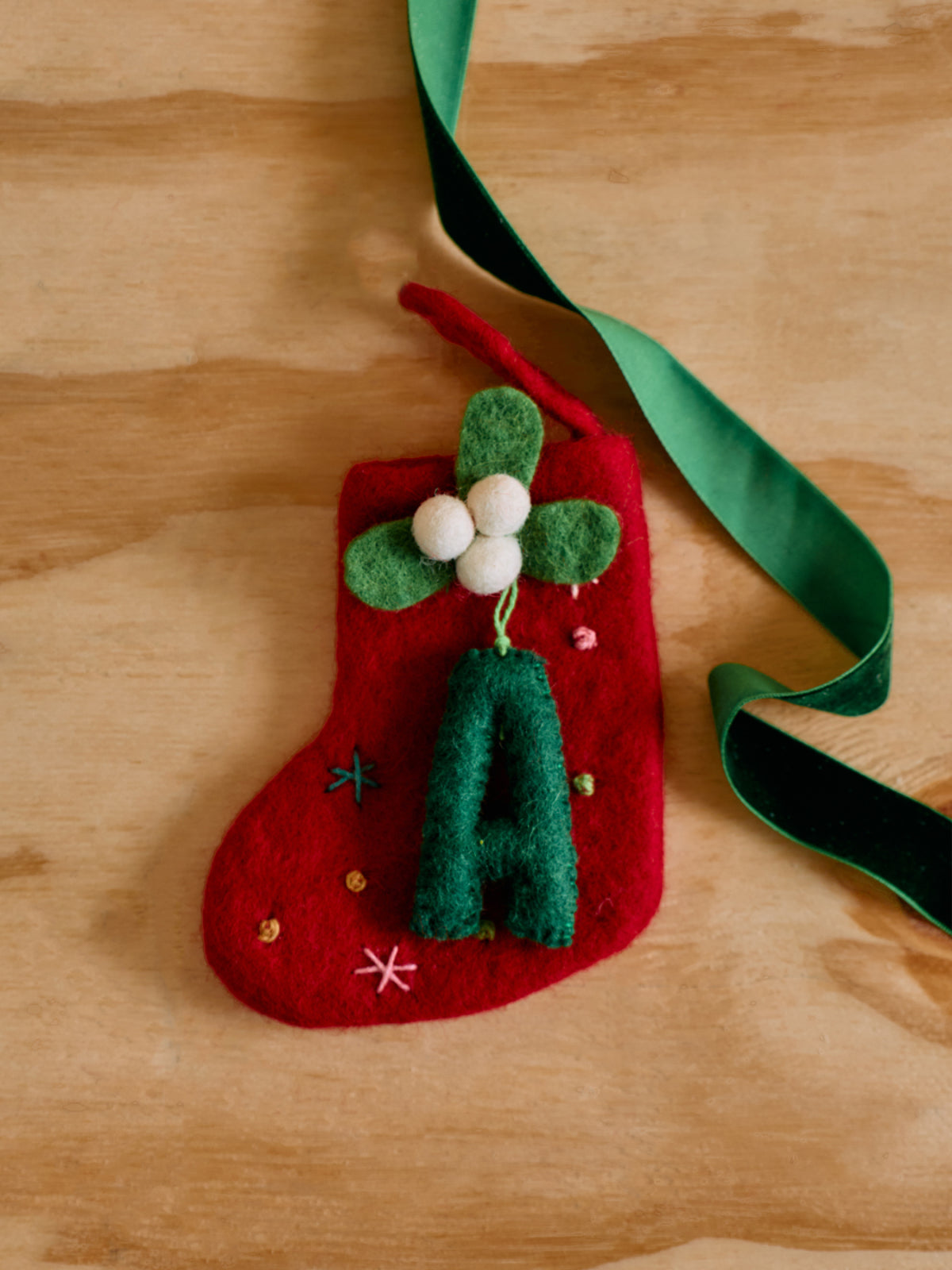 Mini Alphabet Stockings - Red