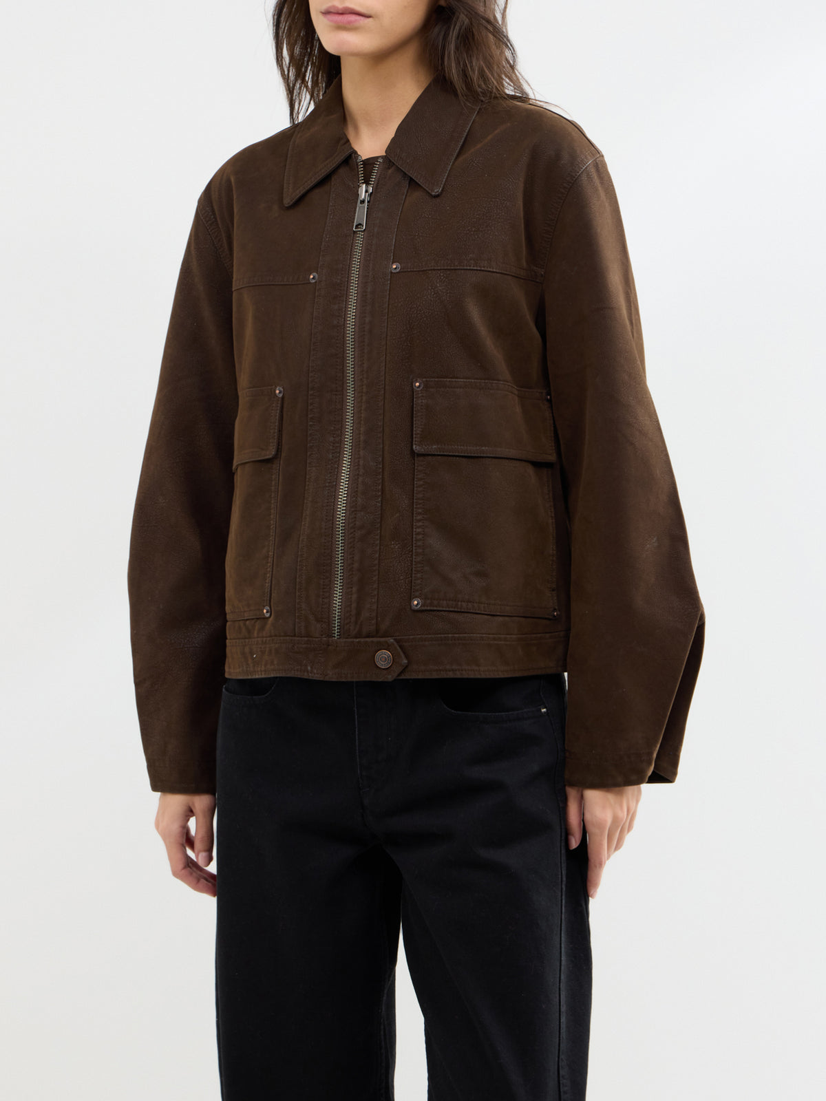 Blair Vegan Suede Biker Jacket