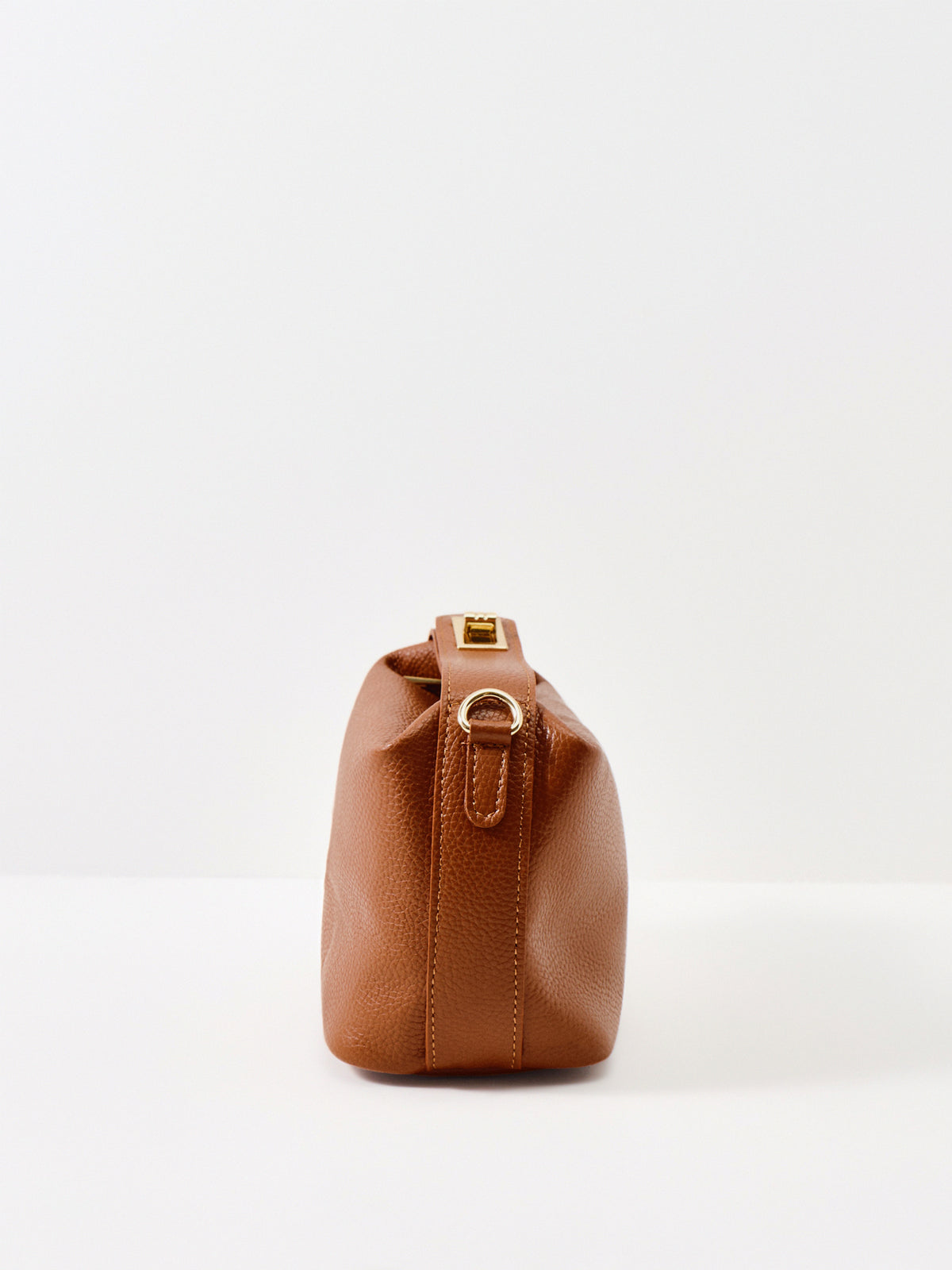 Saza Leather Crossbody Bag - Dark Tan
