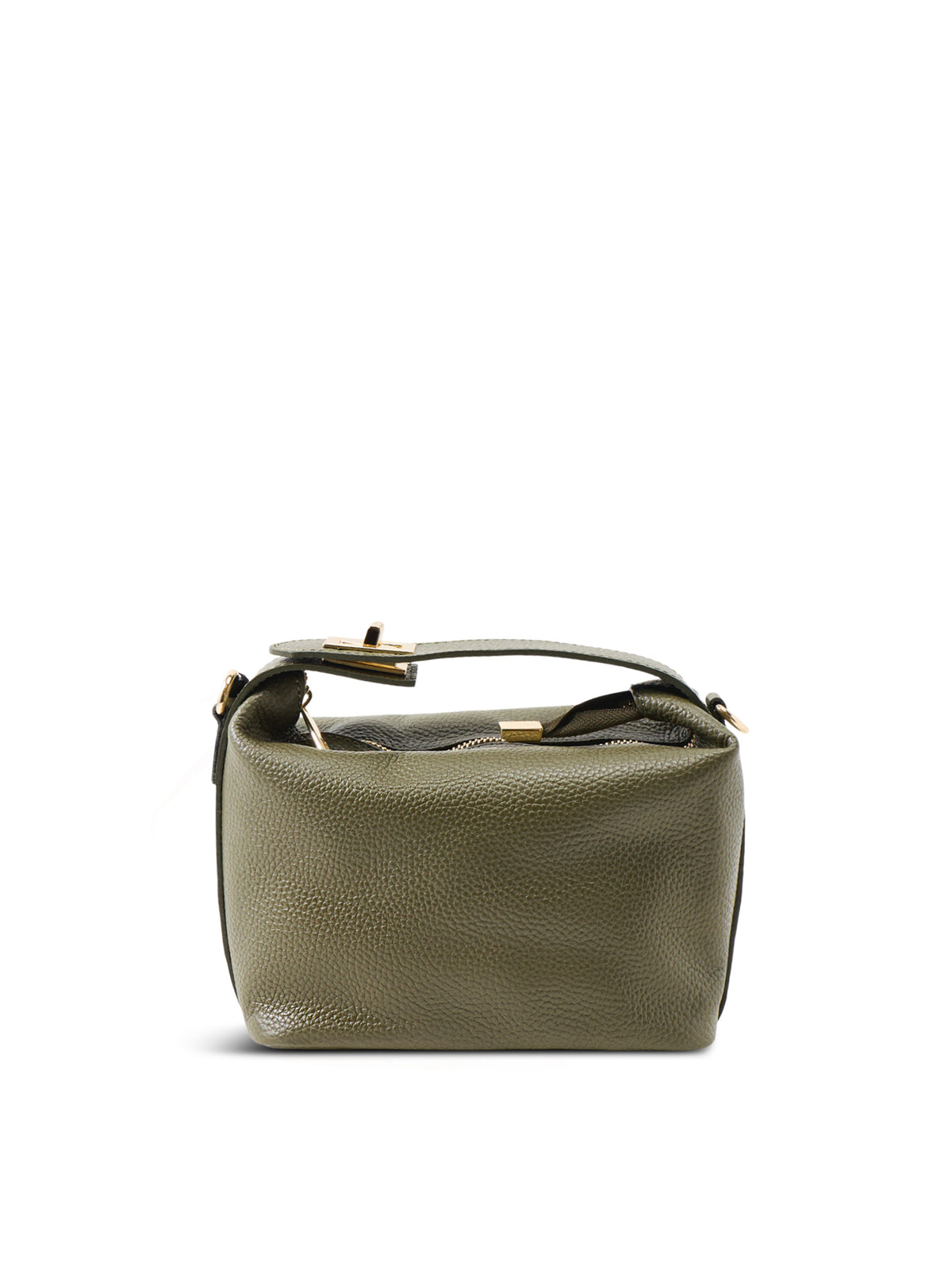 Saza Leather Crossbody Bag - Army Green