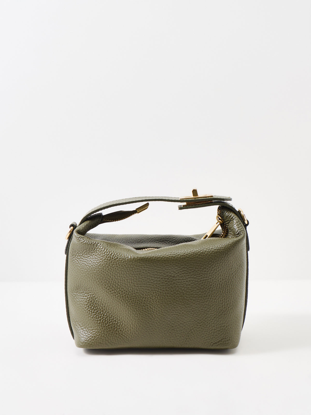 Saza Leather Crossbody Bag - Army Green
