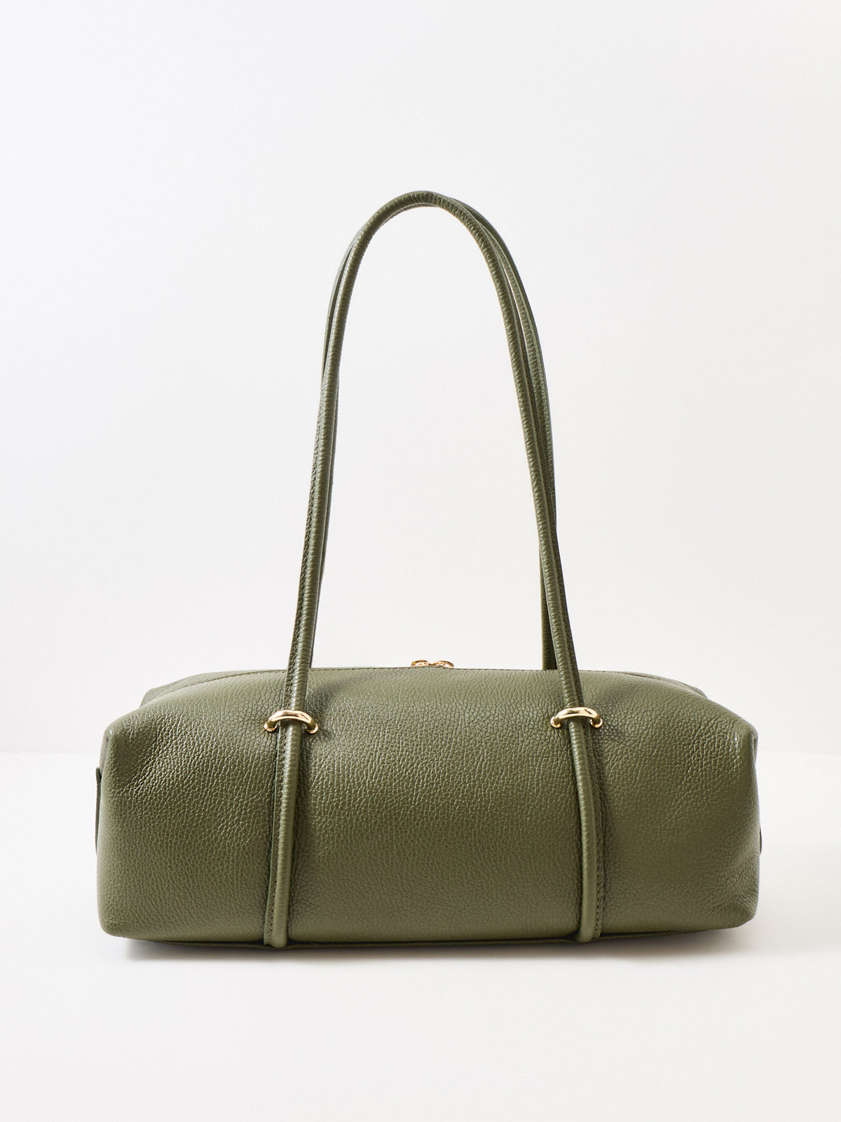 Peddy Long Handle Leather Shoulder Bag - Army Green