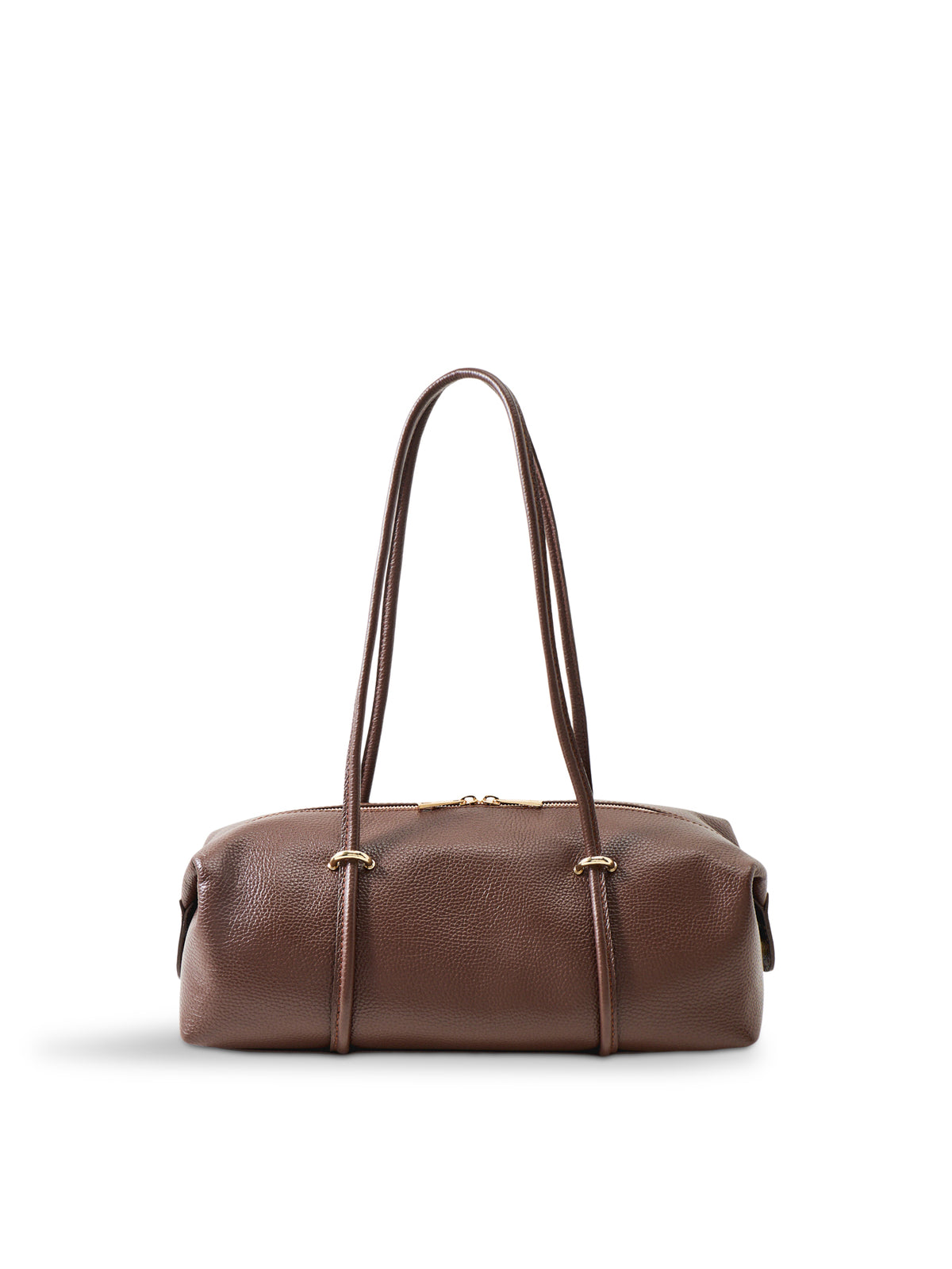 Peddy Long Handle Leather Shoulder Bag - Moka