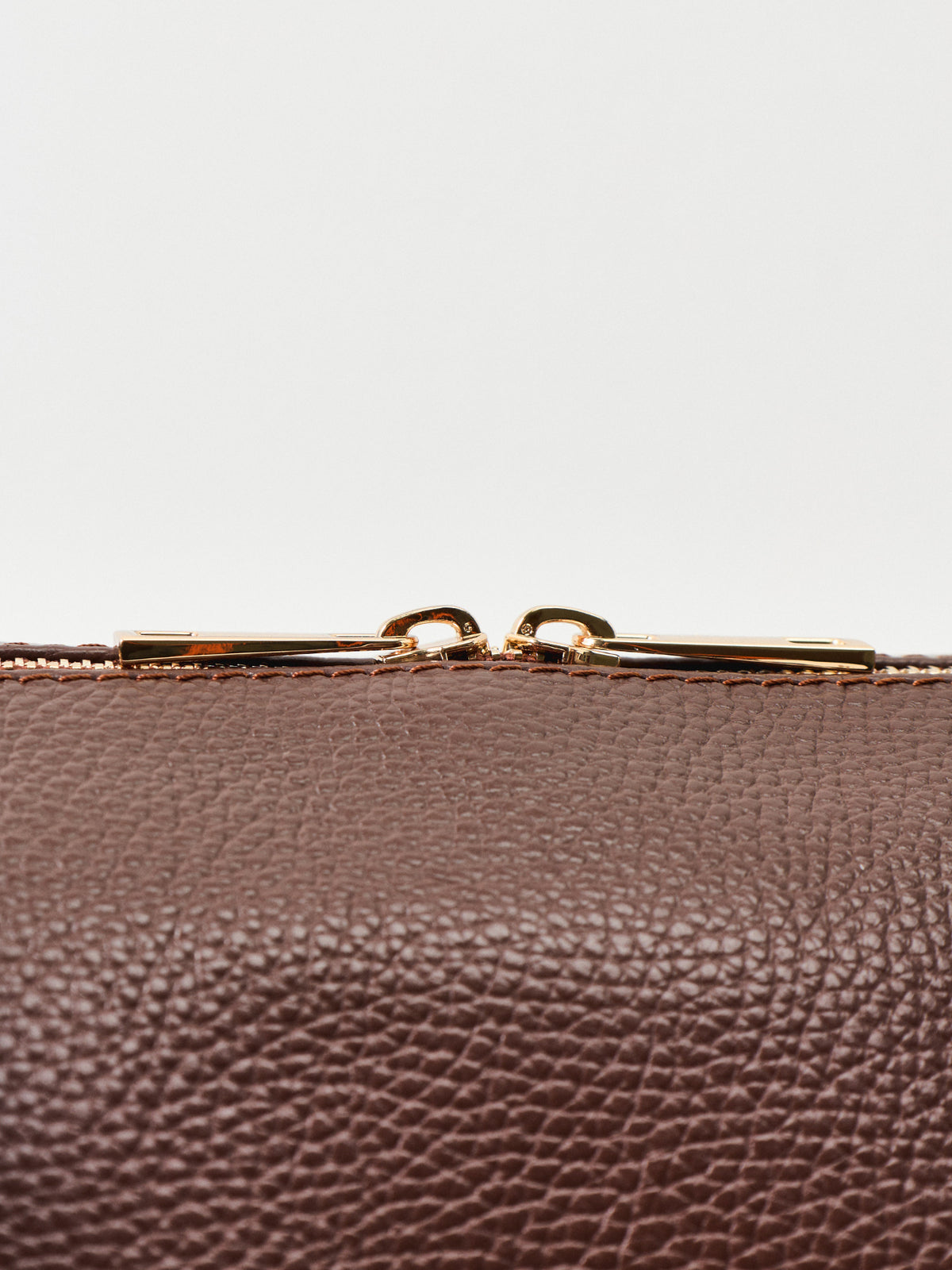 Peddy Long Handle Leather Shoulder Bag - Moka