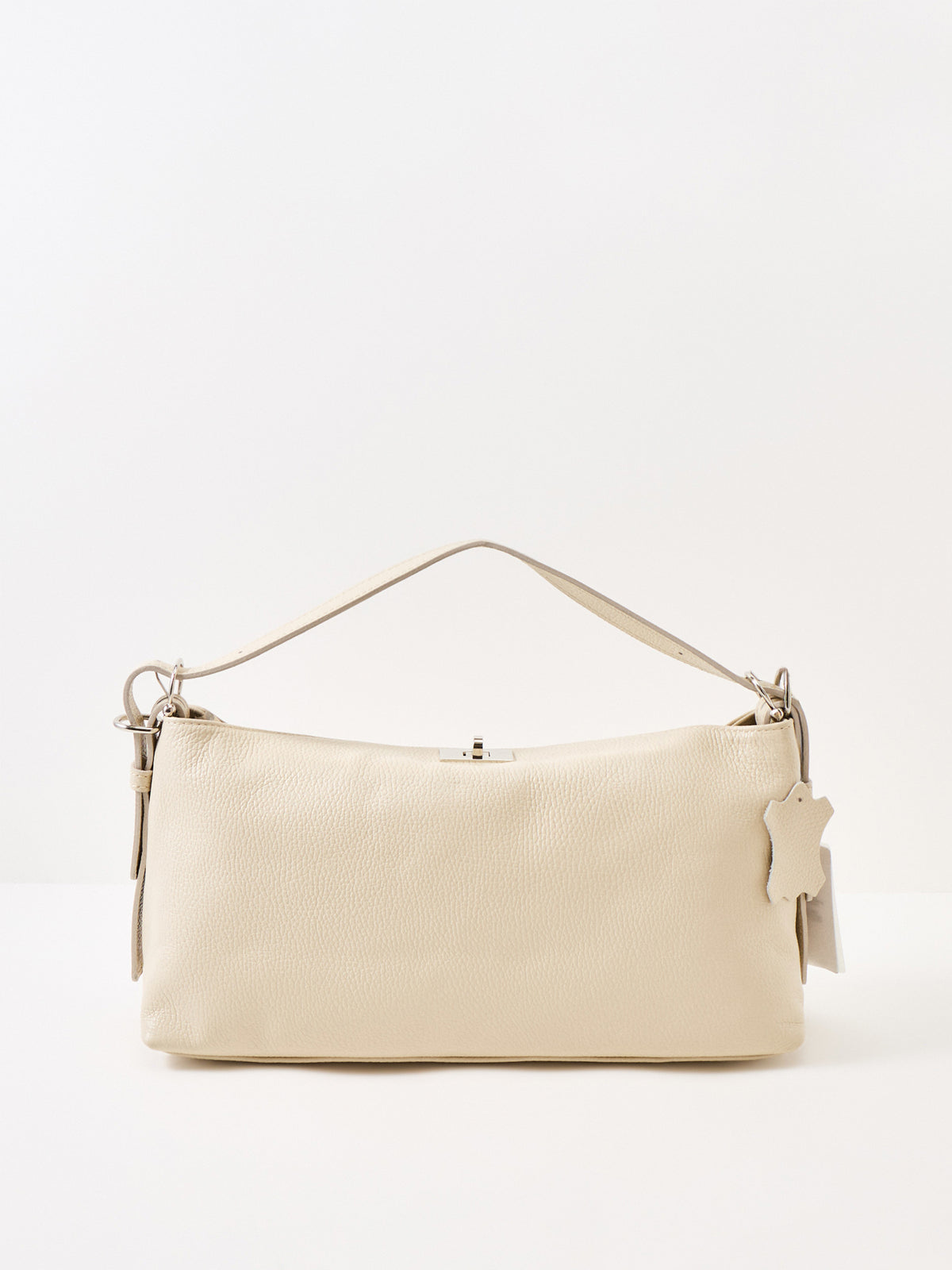 Deborah Leather Shoulder Bag - Cream
