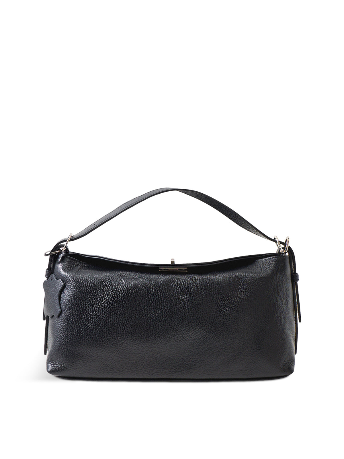 Deborah Leather Shoulder Bag - Black