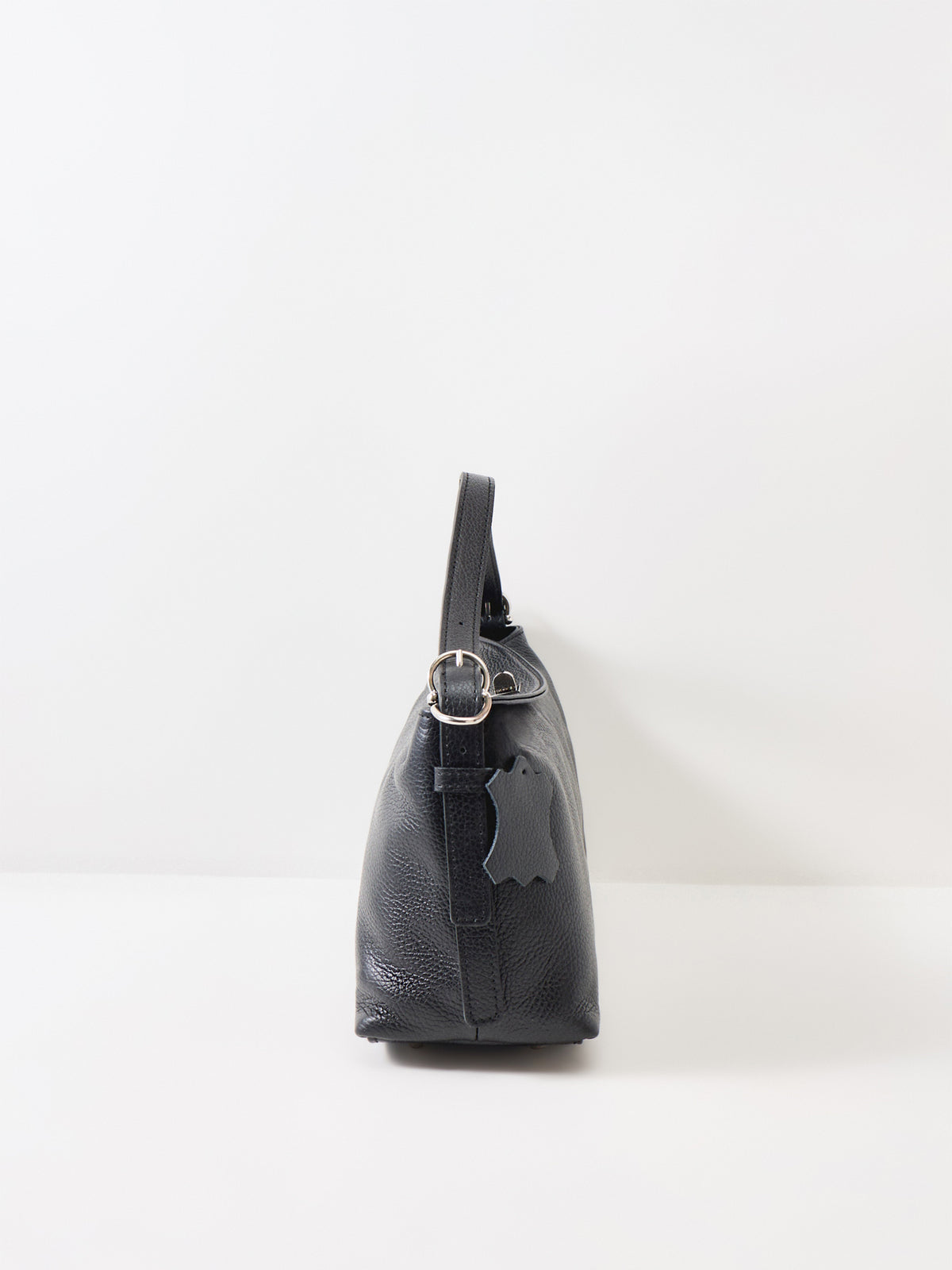 Deborah Leather Shoulder Bag - Black