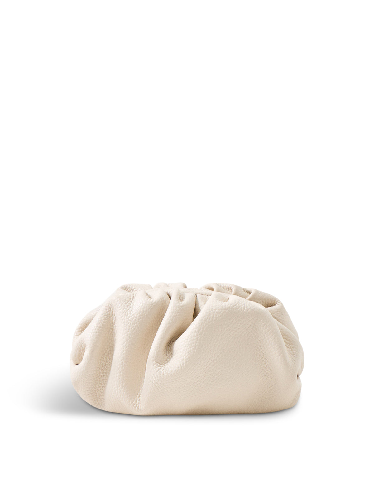 Maddy Small Leather Clutch Bag - Cream