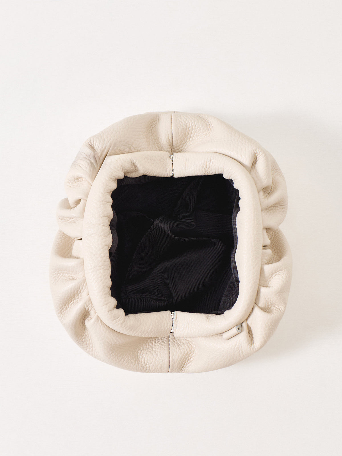 Maddy Small Leather Clutch Bag - Cream