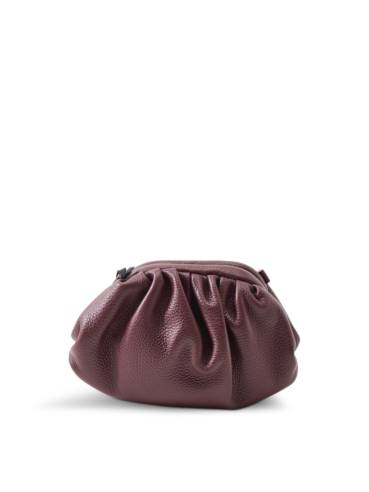 Maddy Small Leather Clutch Bag - Burgundy