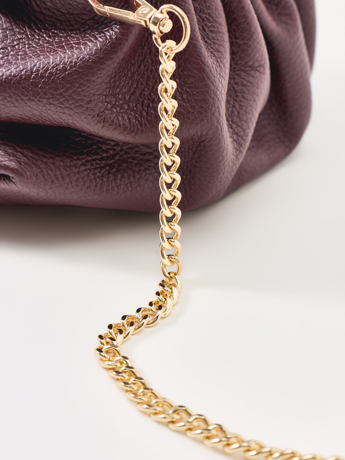 Maddy Small Leather Clutch Bag - Burgundy