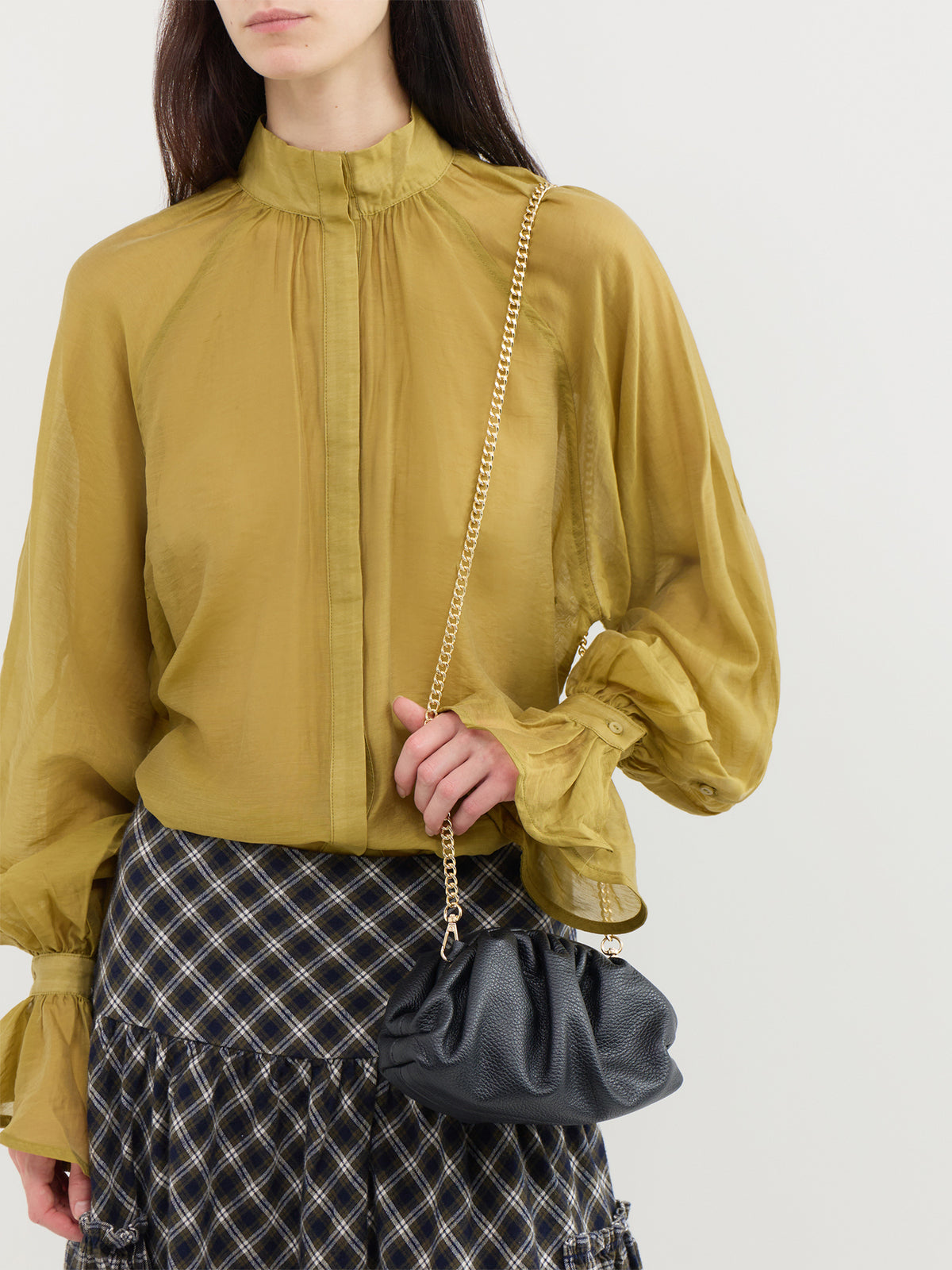 Maddy Small Leather Clutch Bag - Black