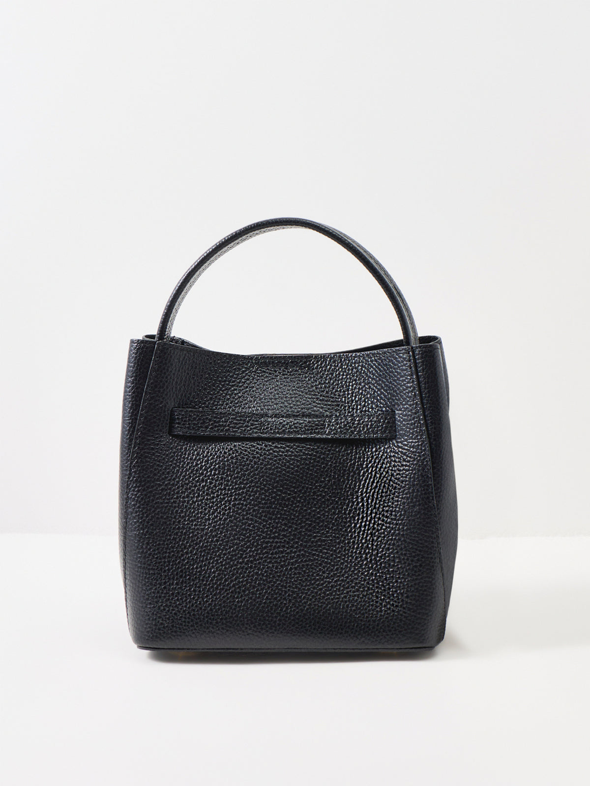 Wonder Golden Lock Leather Bucket Bag - Black