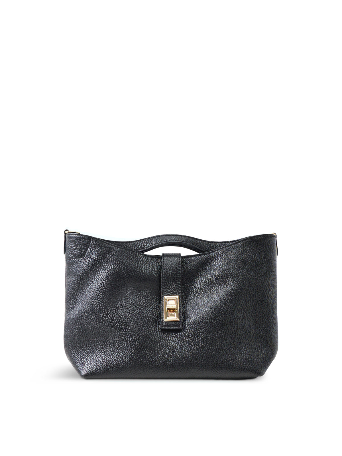 Clarity Medium Leather Shoulder Bag - Black