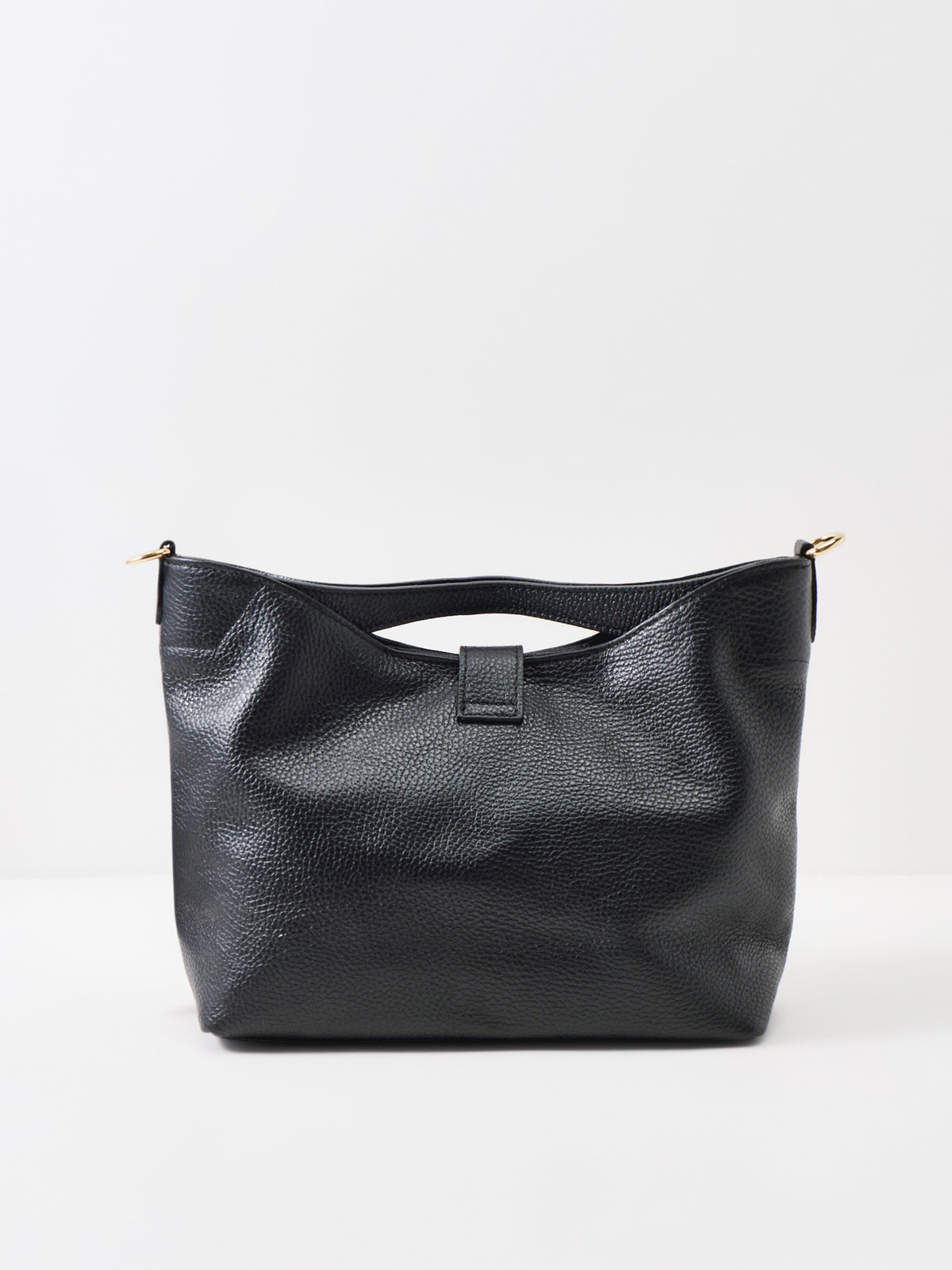 Clarity Medium Leather Shoulder Bag - Black
