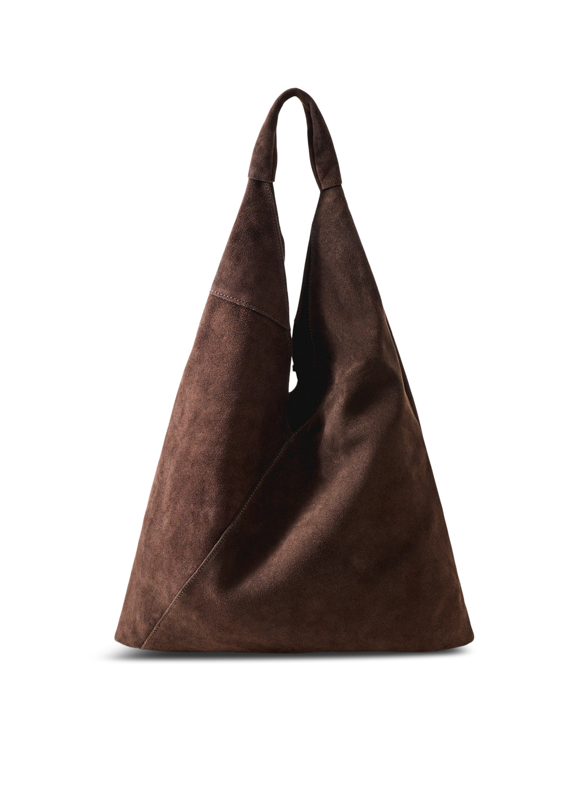 Giselle Suede Shoulder Bag - Chocolate Brown