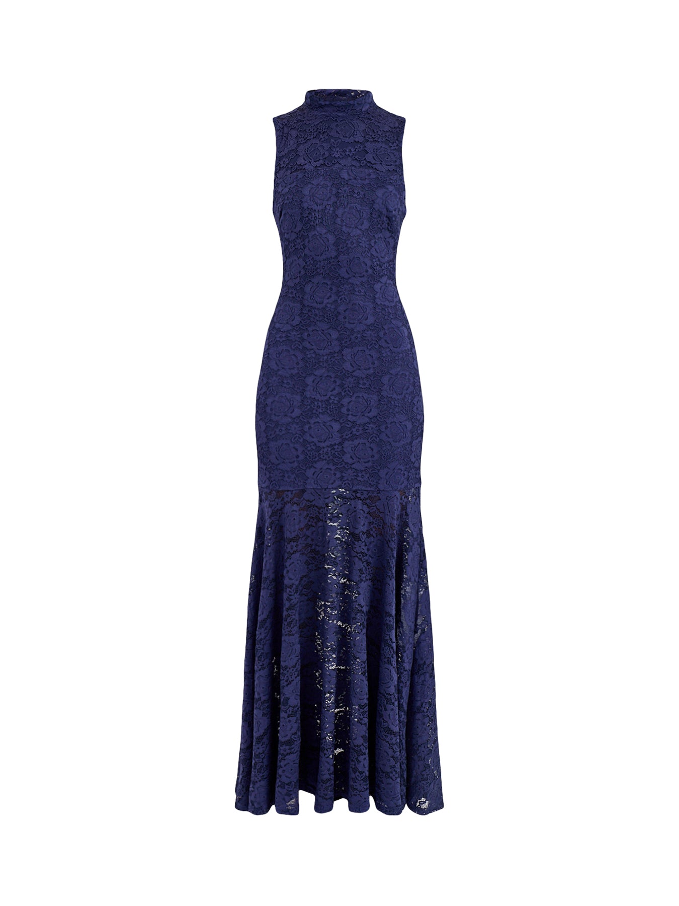 Esalyn Lace High-Neck Maxi Dress Navy
