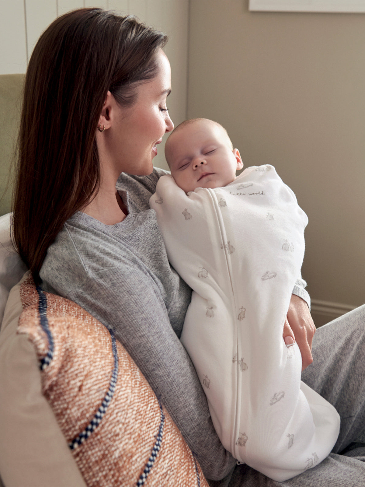 Bunny Swaddle Sleeping Bag 0-3 Months 2.5 Tog