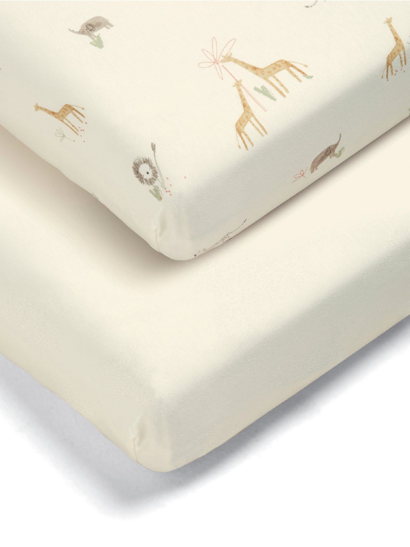 2-Pack Cotton Cot Bed Fitted Sheets Jungle