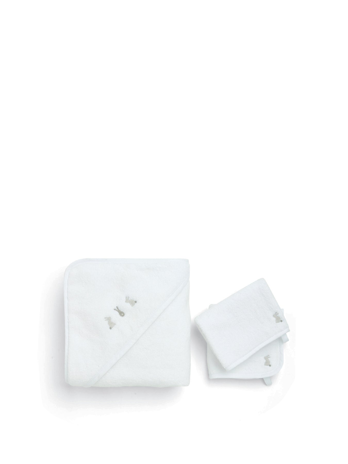 3-Piece Cotton Towelling Bunny Set White