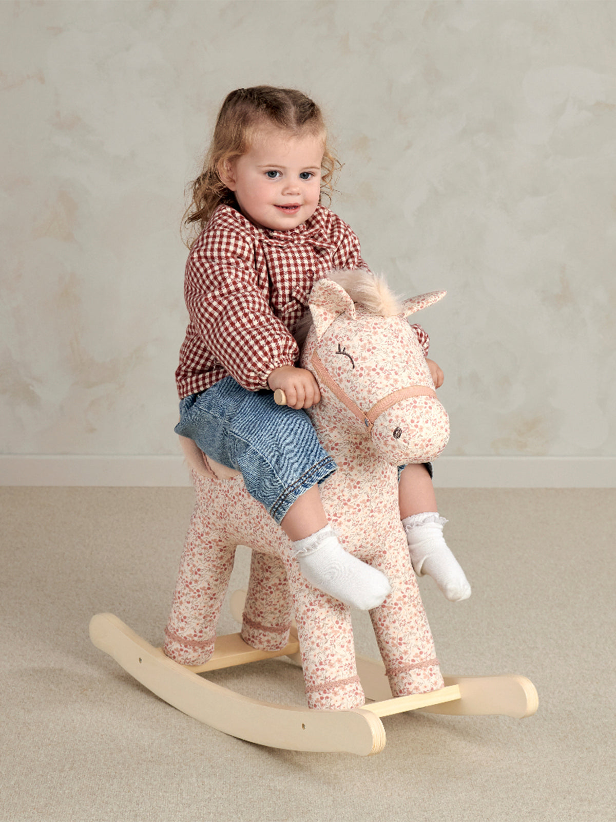 Ditsy Rocking Animal – Peach