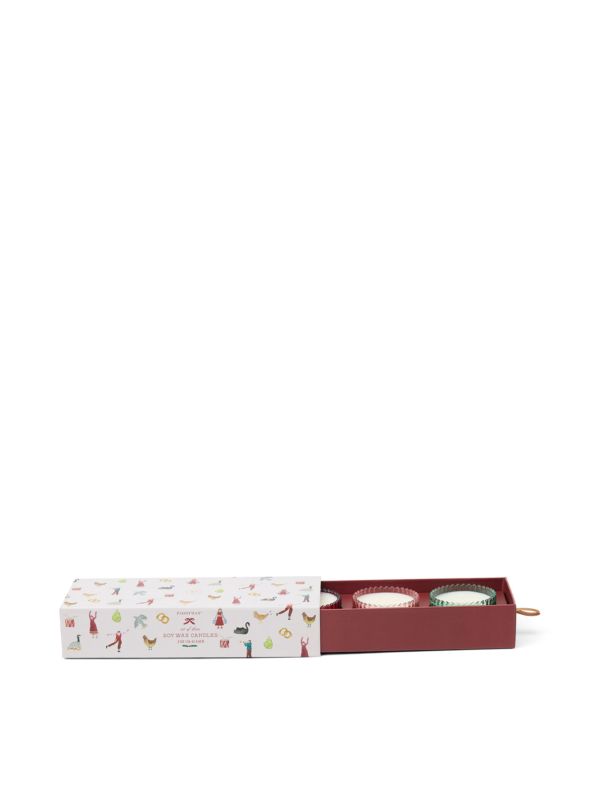 Christmas Ribbed Glass Candle Gift Set 3 x 56g