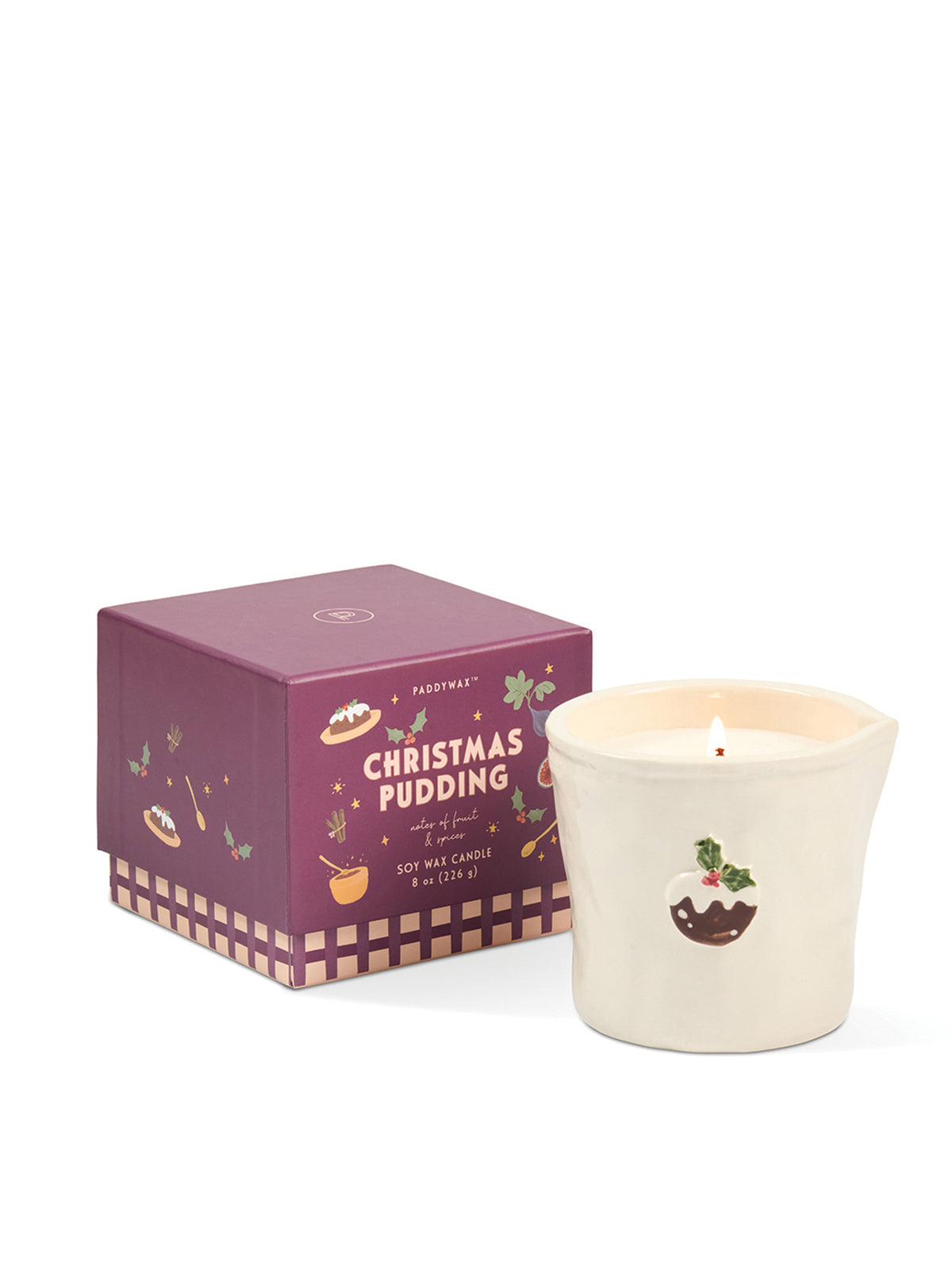 Bistro Christmas Pudding Ceramic Candle 226g
