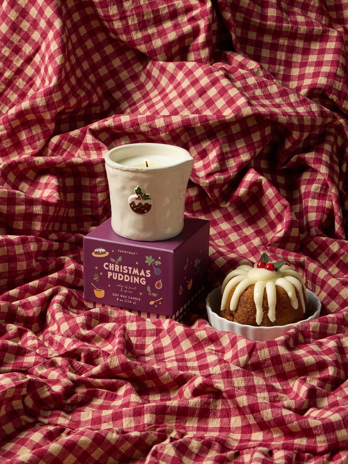 Bistro Christmas Pudding Ceramic Candle 226g