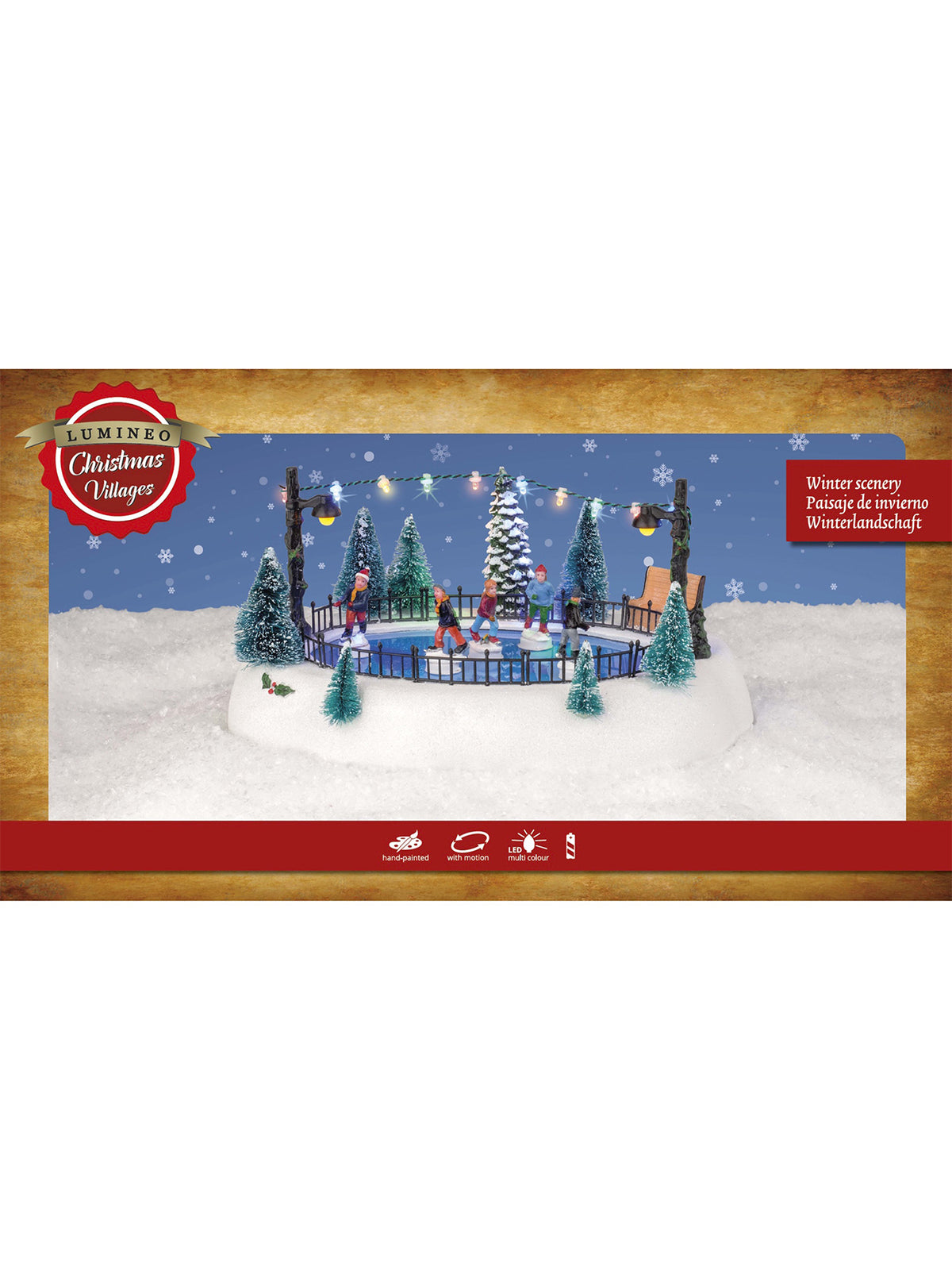 LED Ice Rink Christmas Scene Decoration