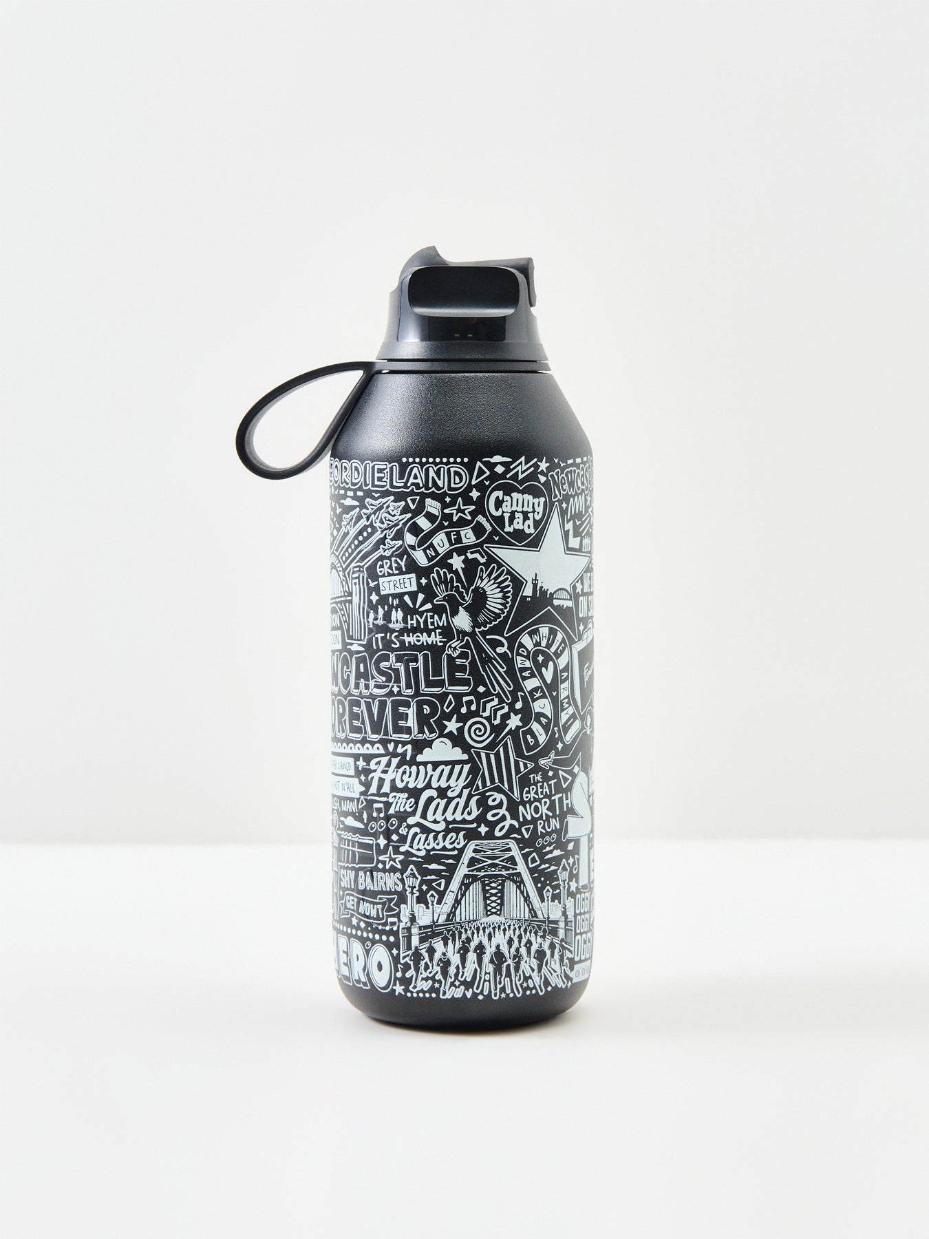 Lines Behind Series 3 Flip Bottle 500ml - Black