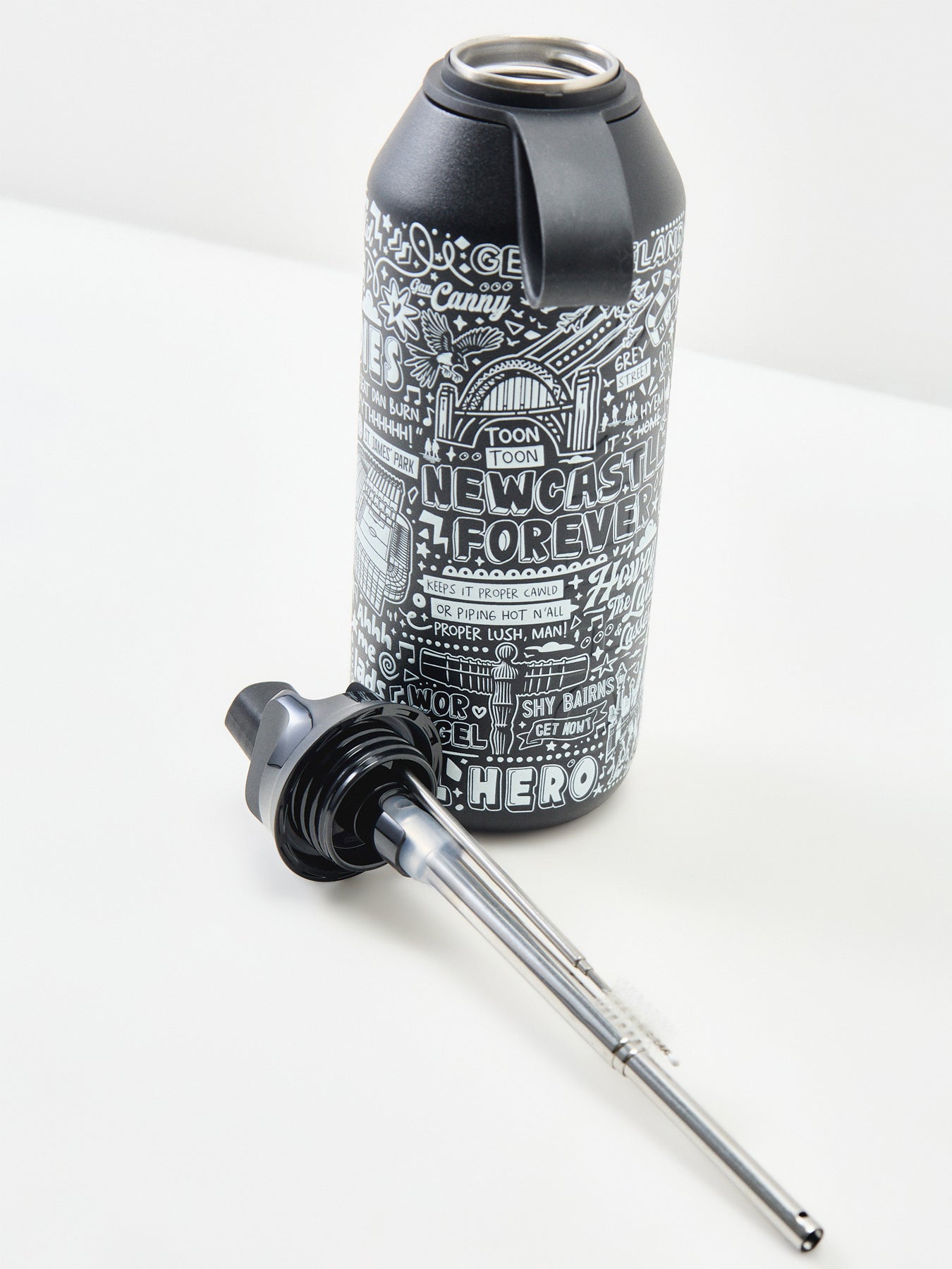 Lines Behind Series 3 Flip Bottle 500ml - Black