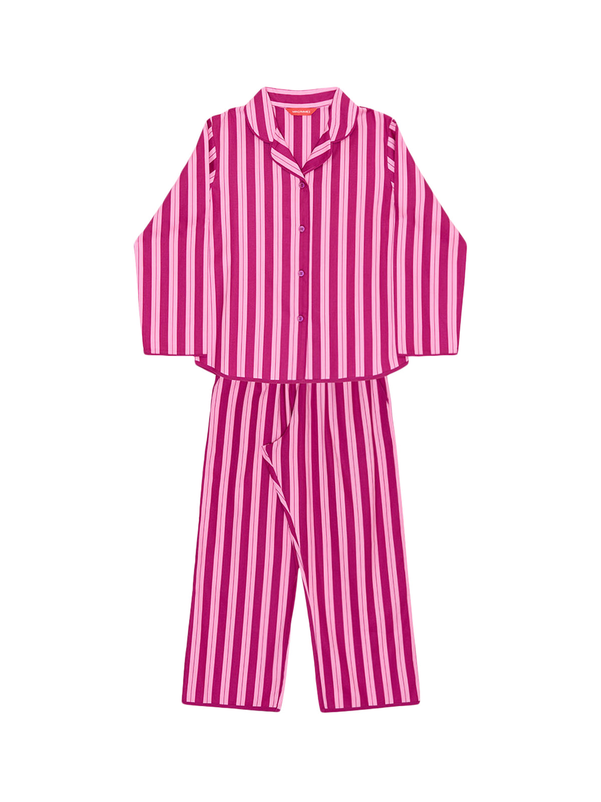 Magenta Printed Stripe Pyjama Set
