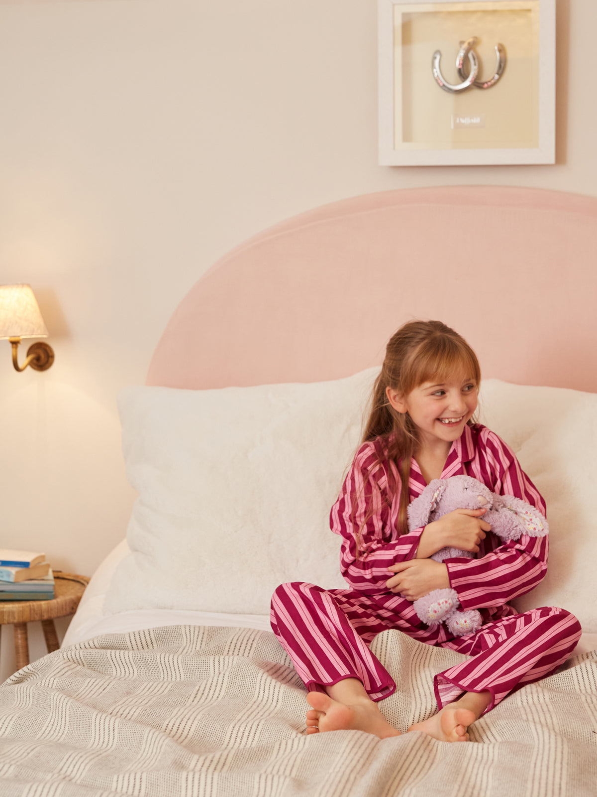 Magenta Printed Stripe Pyjama Set