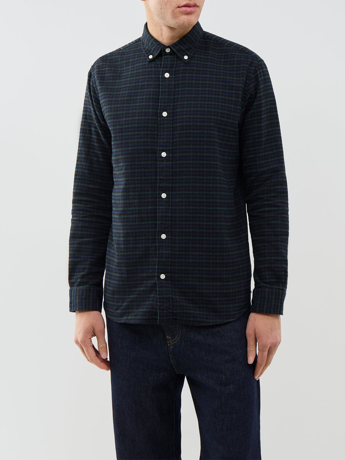 Blustanley 100% Cotton Flannel Long Sleeve Shirt
