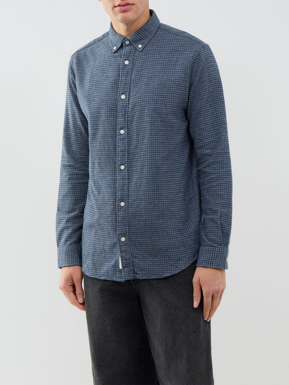 Blustanley 100% Cotton Flannel Long Sleeve Shirt