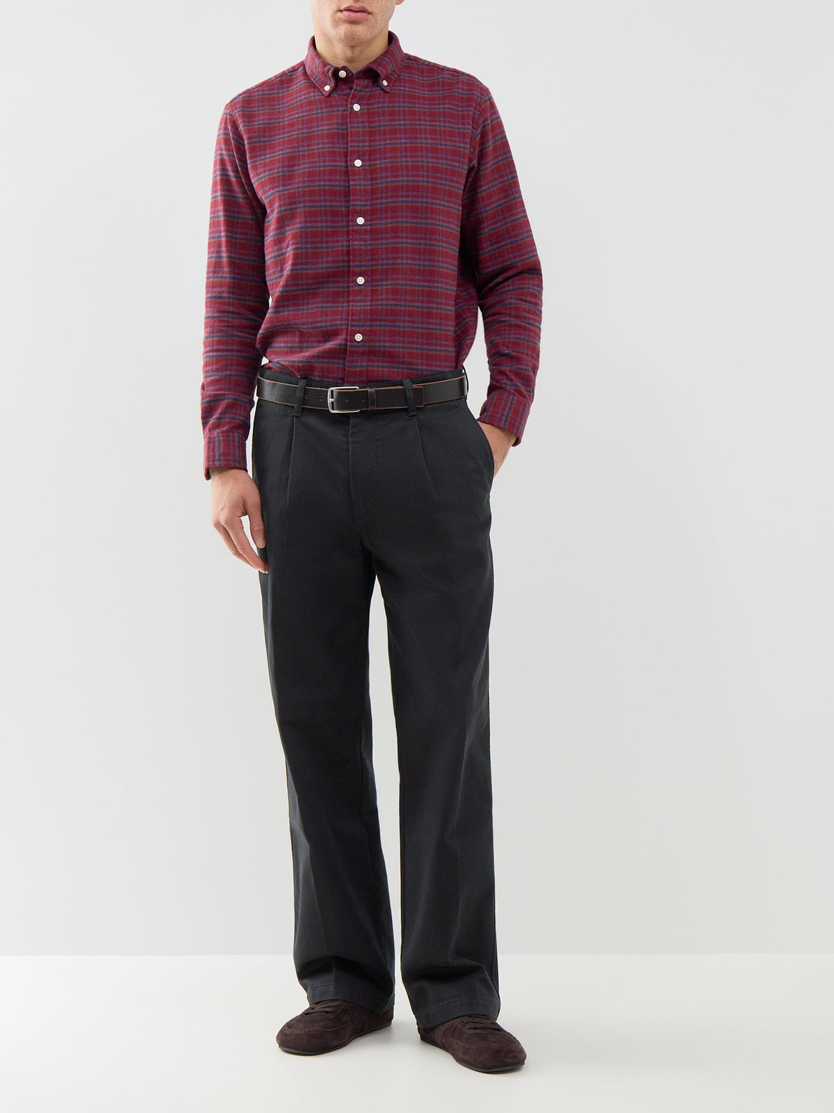 Blustanley 100% Cotton Flannel Long Sleeve Shirt