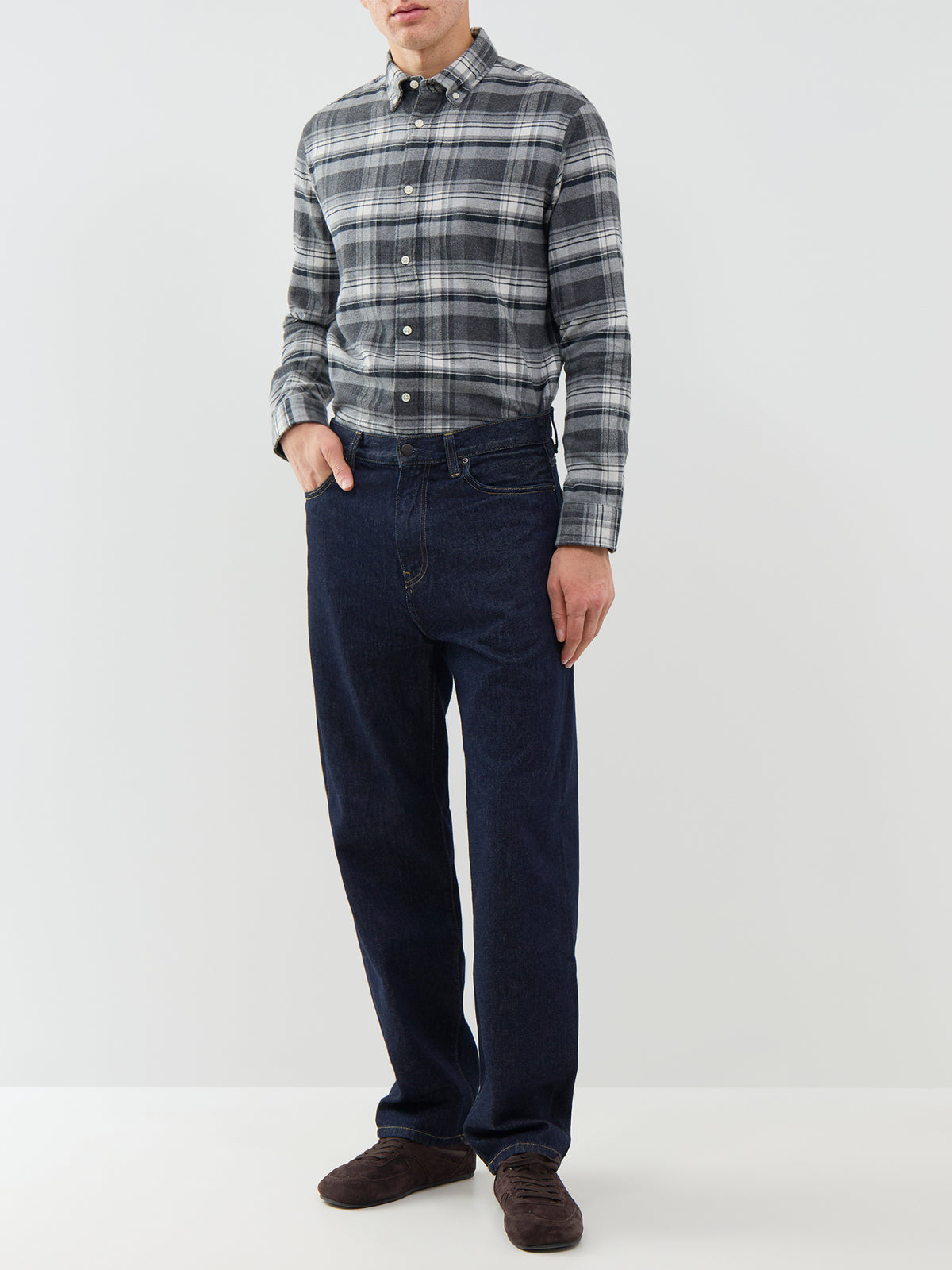 Blustanley 100% Cotton Flannel Long Sleeve Shirt