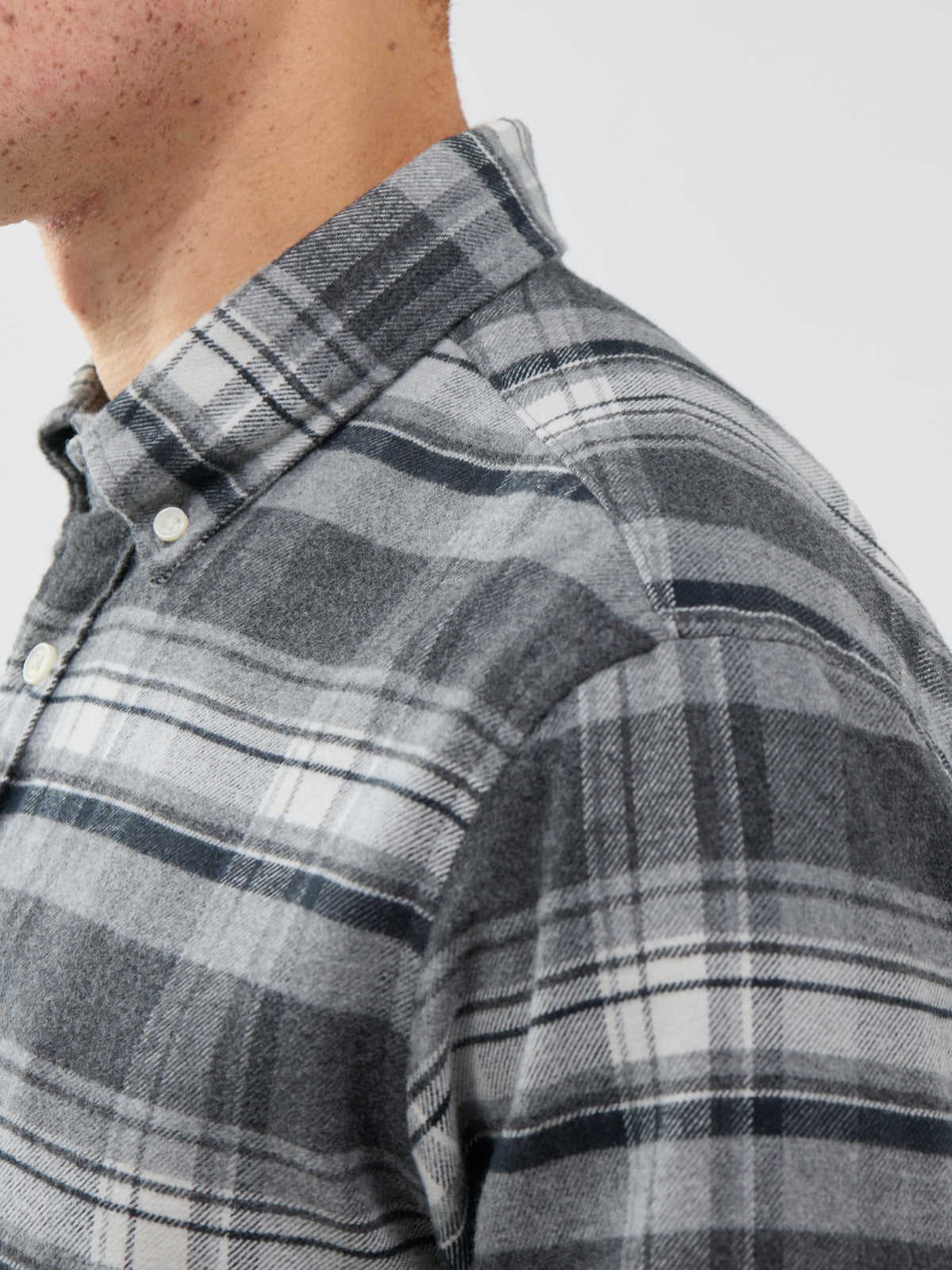 Blustanley 100% Cotton Flannel Long Sleeve Shirt