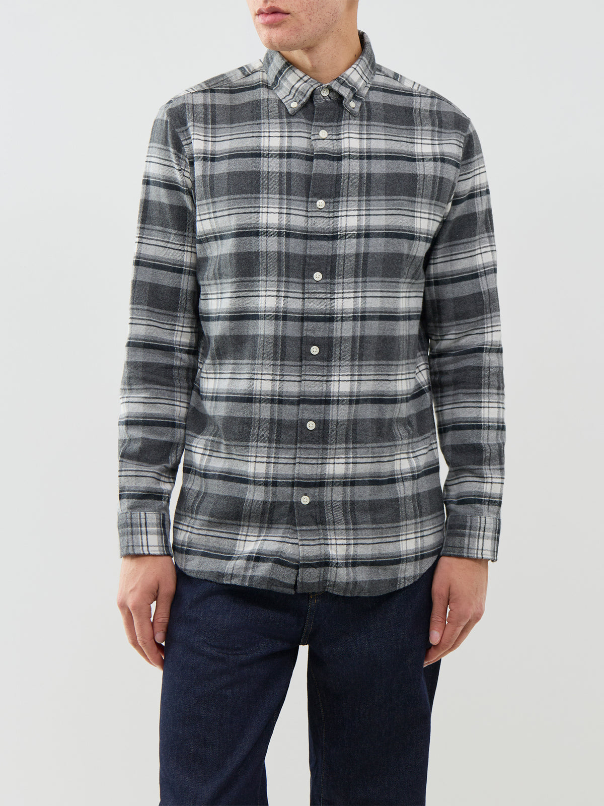 Blustanley 100% Cotton Flannel Long Sleeve Shirt
