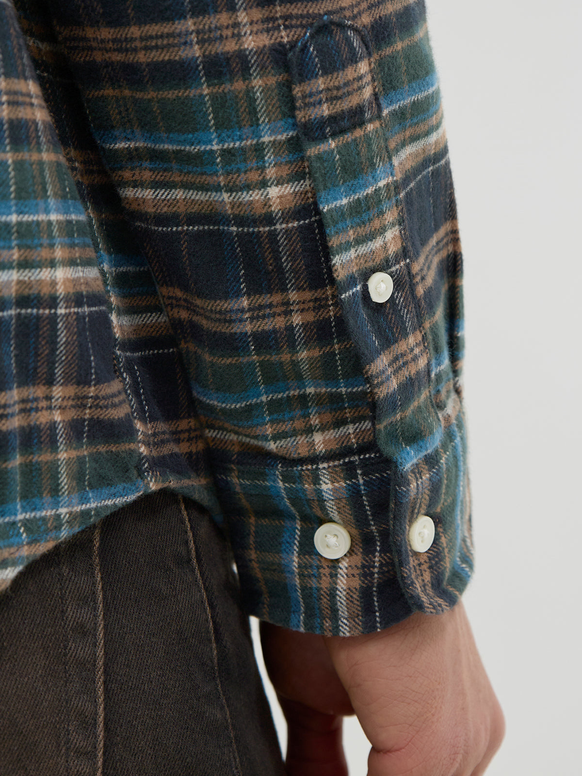 Blustanley 100% Cotton Flannel Long Sleeve Shirt