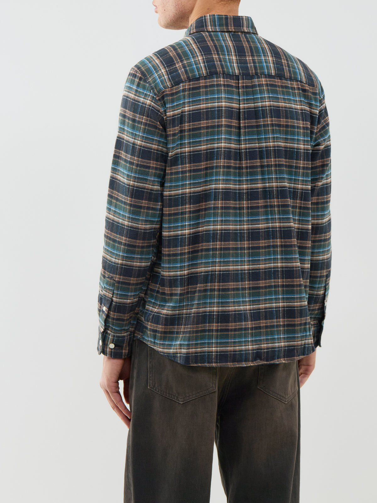 Blustanley 100% Cotton Flannel Long Sleeve Shirt