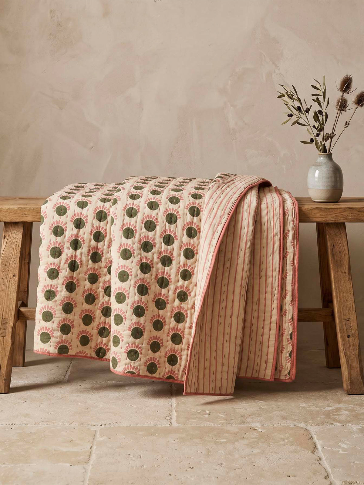 Rishi Kantha Cotton Bedspread