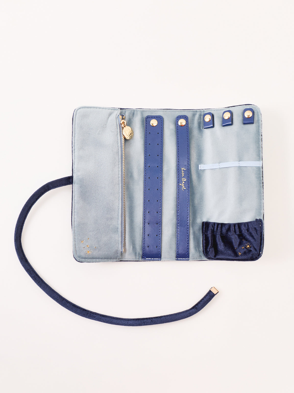 Celestial Velvet Jewellery Roll - Navy