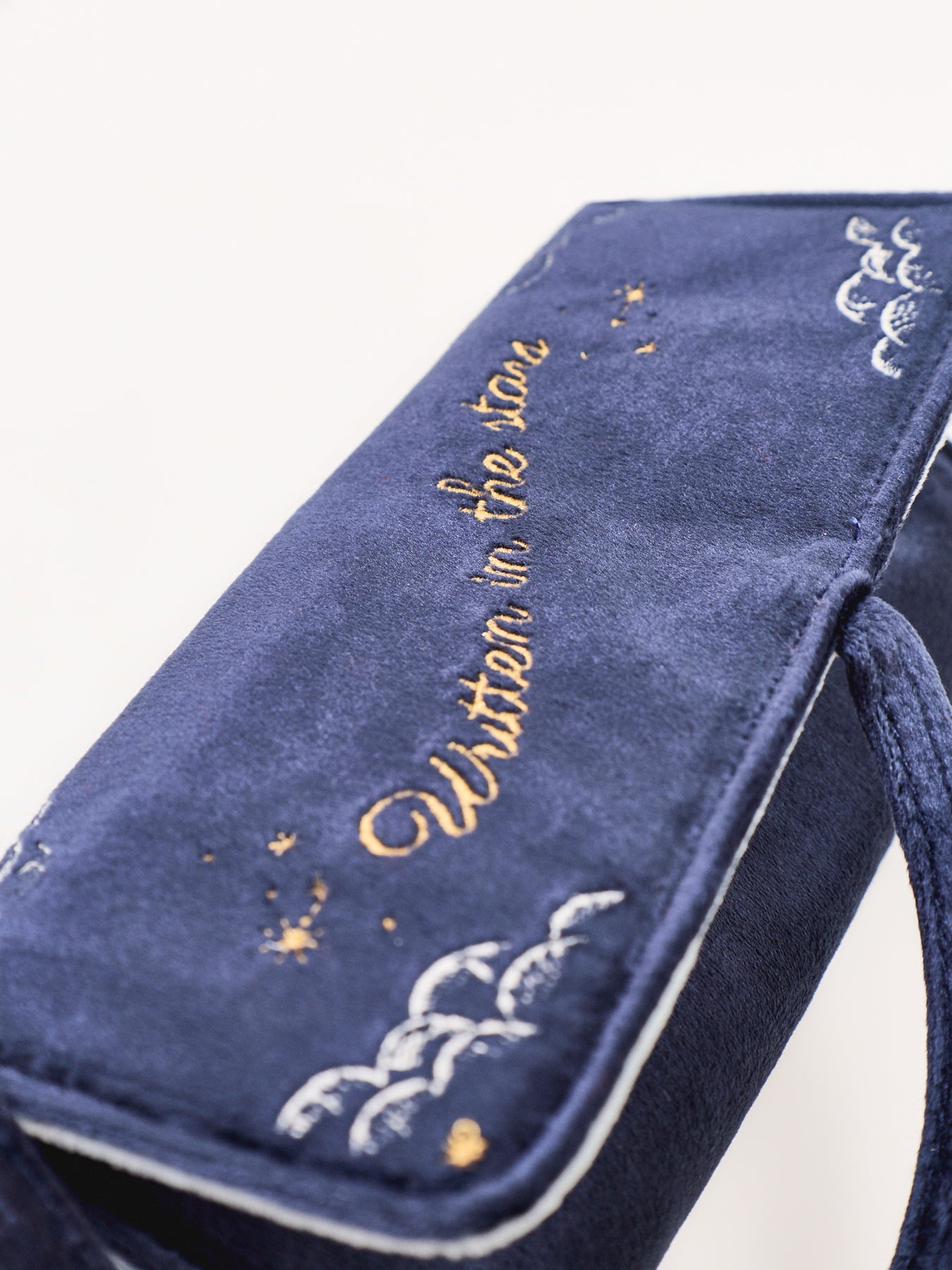 Celestial Velvet Jewellery Roll - Navy