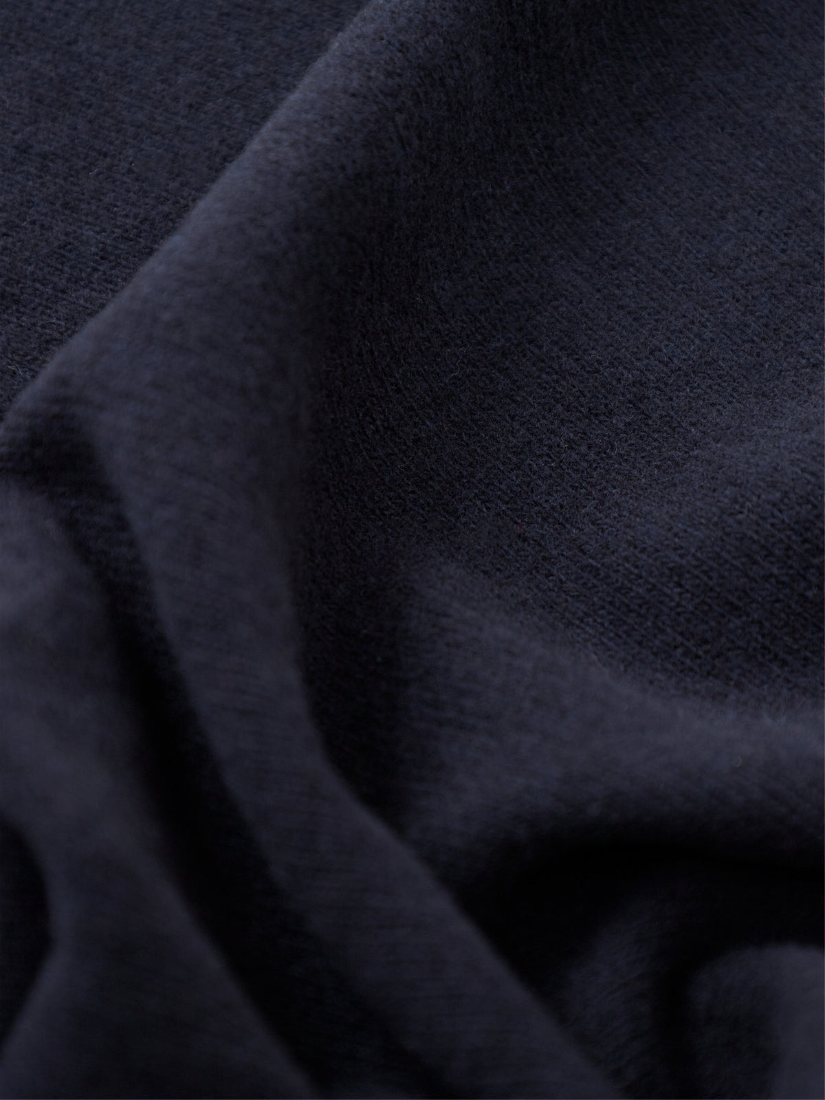 Cotton Blend High Neck Jumper - Navy