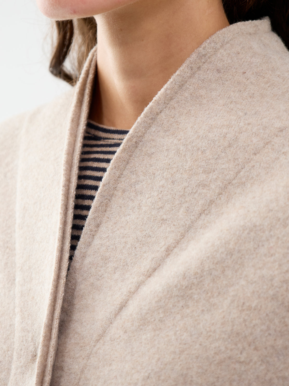 Wool Blend Long Coat - Camel