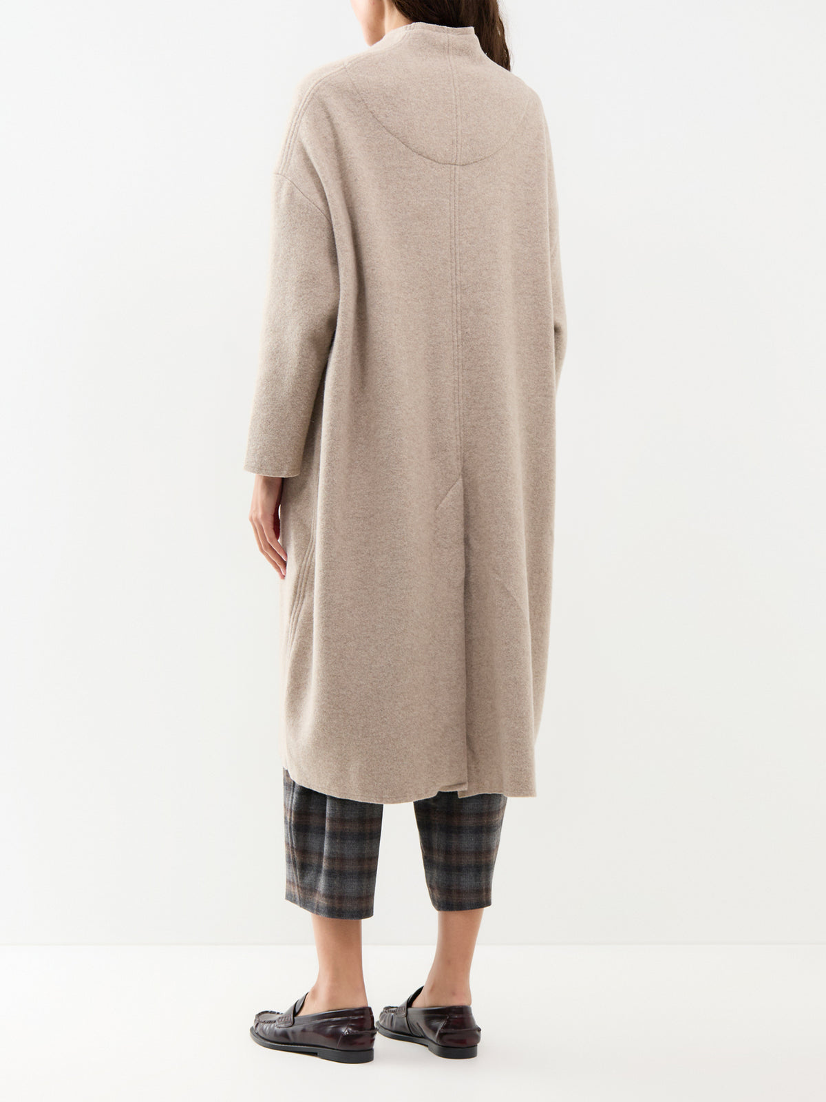 Wool Blend Long Coat - Camel