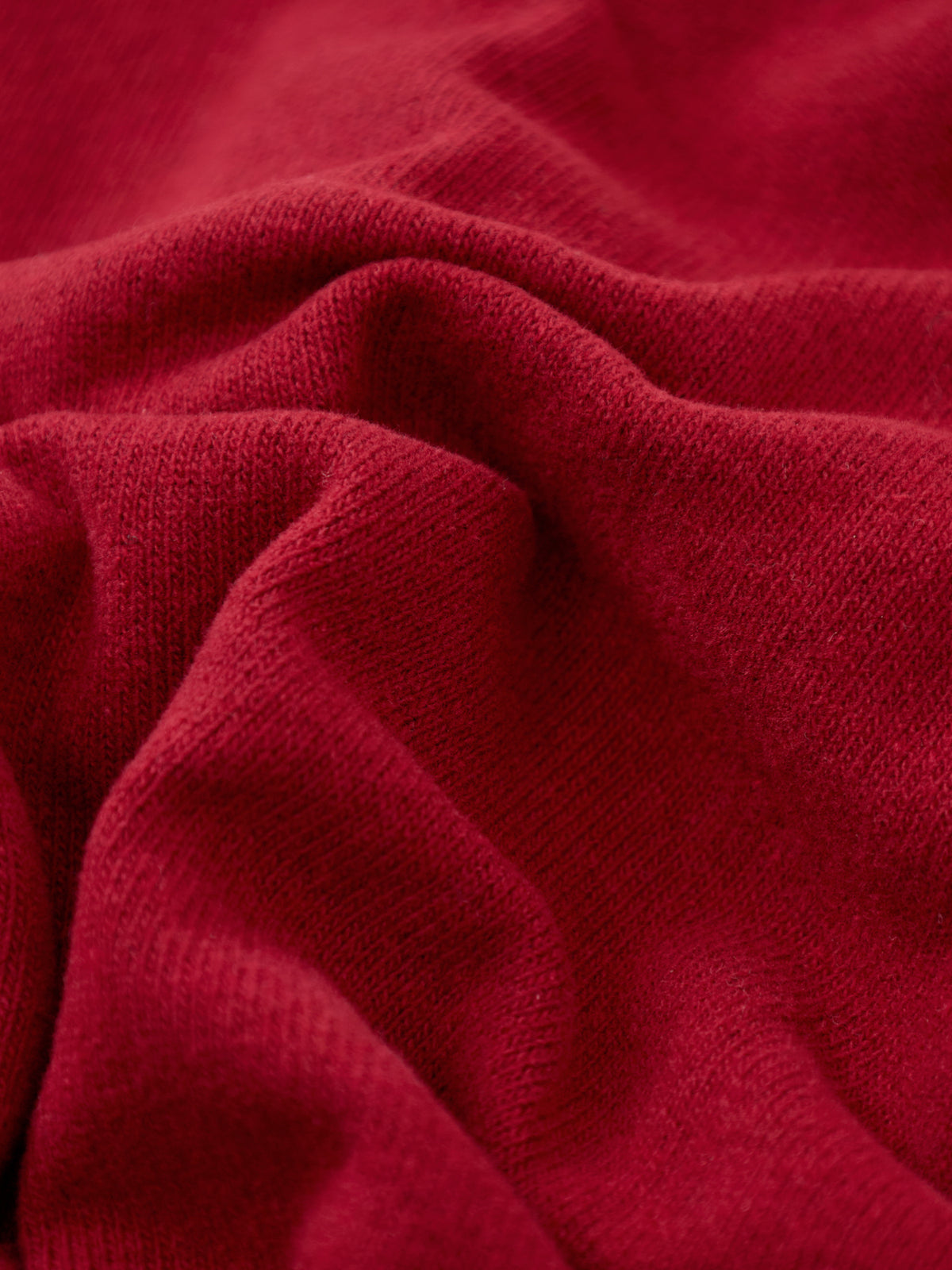 Cotton Blend Batwing Boat Neck Jumper - Red