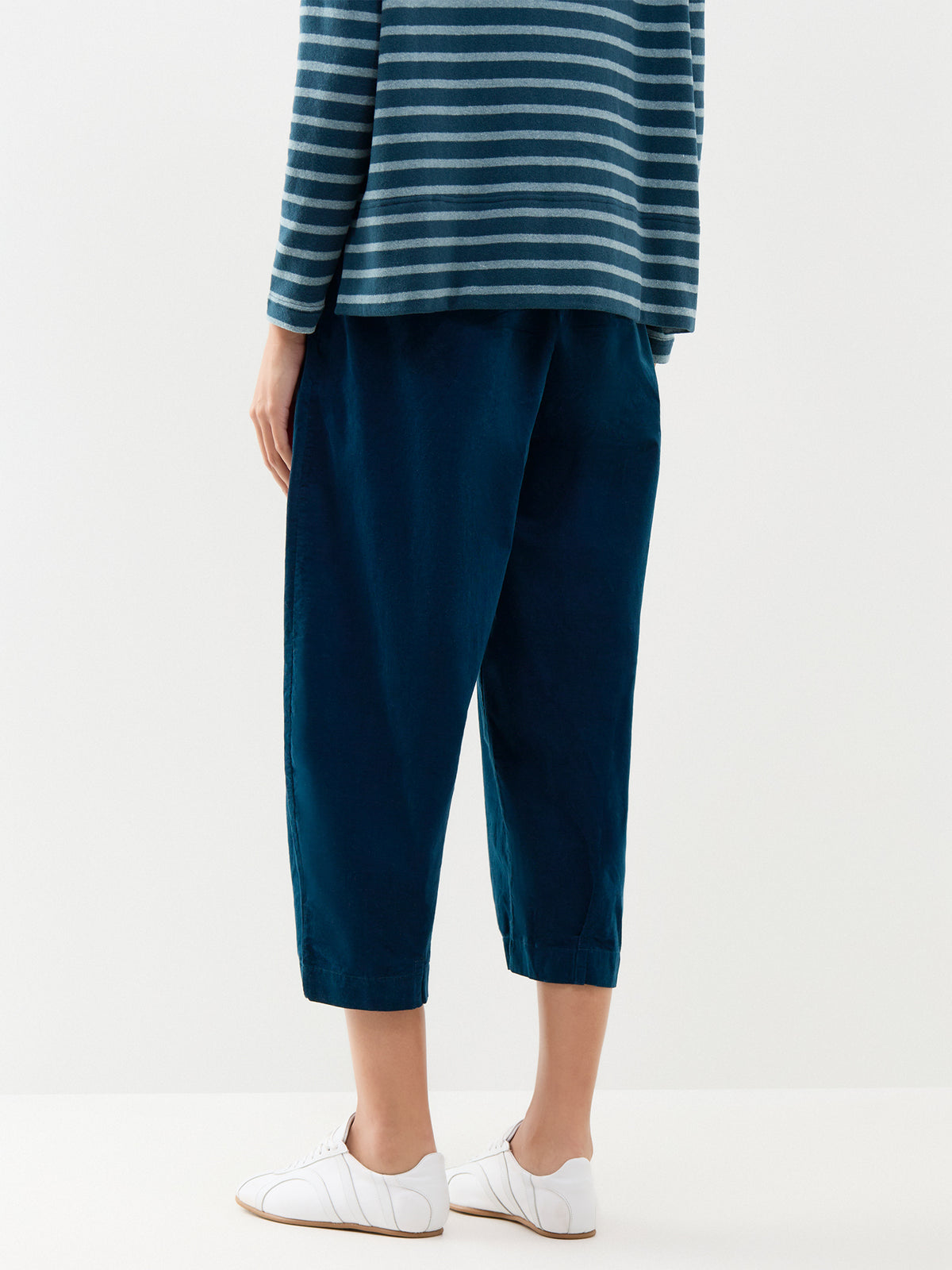 Cotton Stretch Needle Cord Trousers - Dark Teal